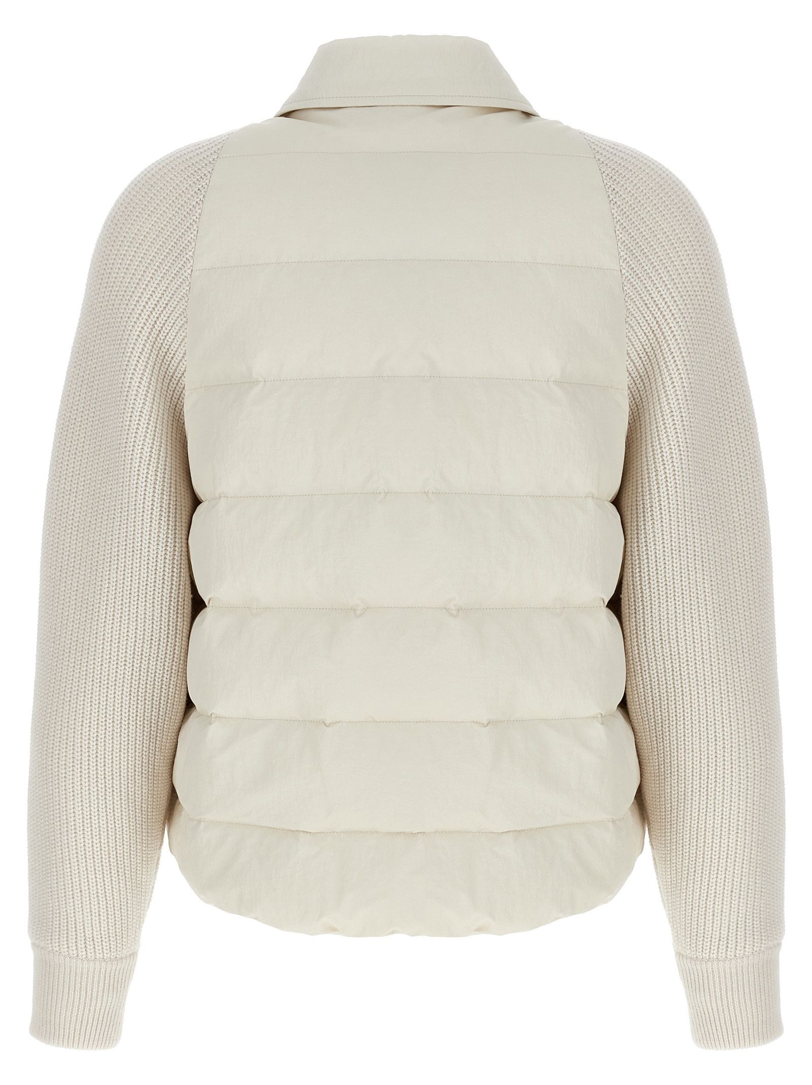 Brunello Cucinelli Two-Material 'Shiny Flap Detail' Down Jacket Size M / US 6-8 / IT 42-44 - 2 Thumbnail