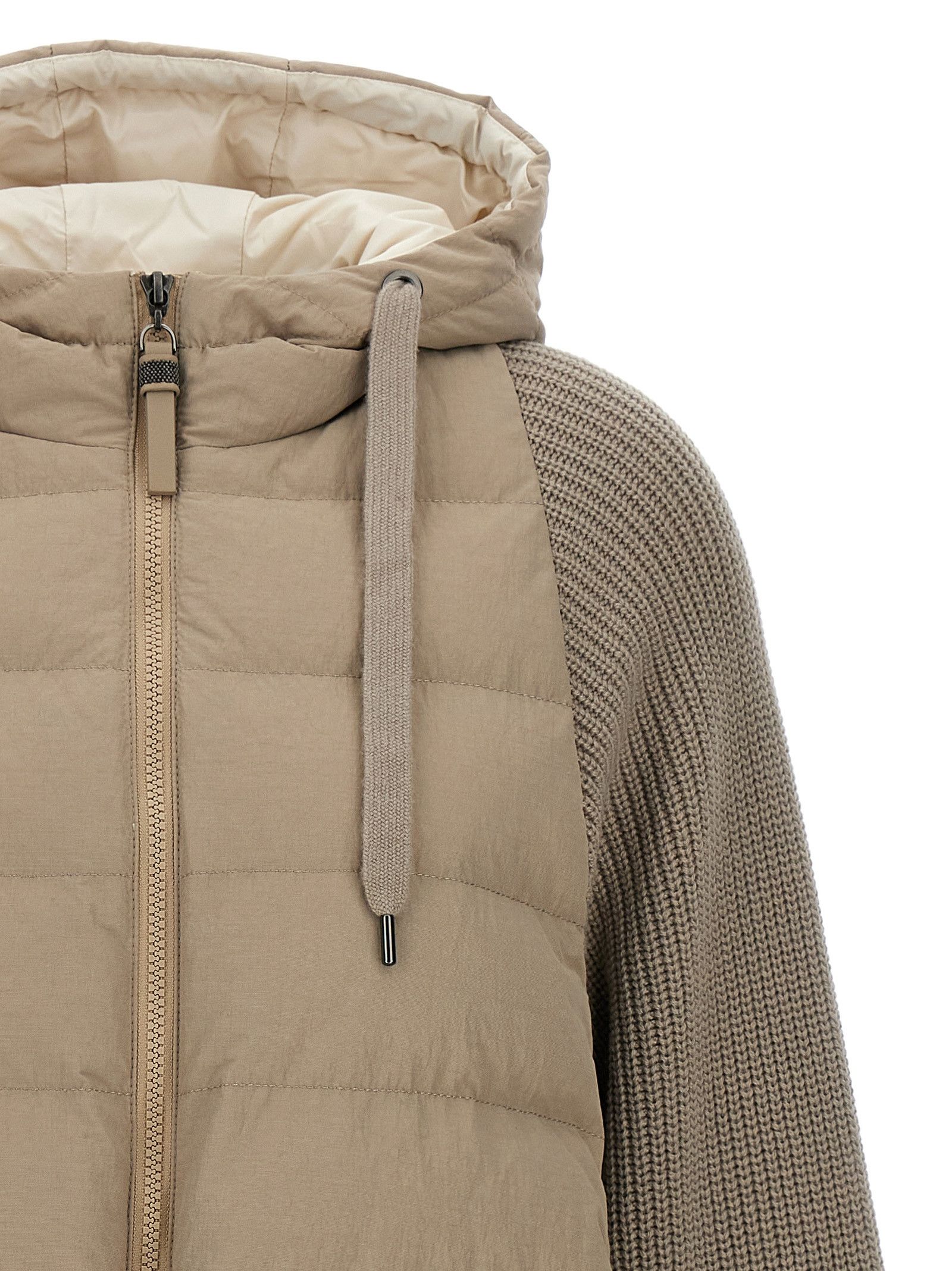 Brunello Cucinelli Two-Material Puffer Jacket Size M / US 6-8 / IT 42-44 - 3 Thumbnail