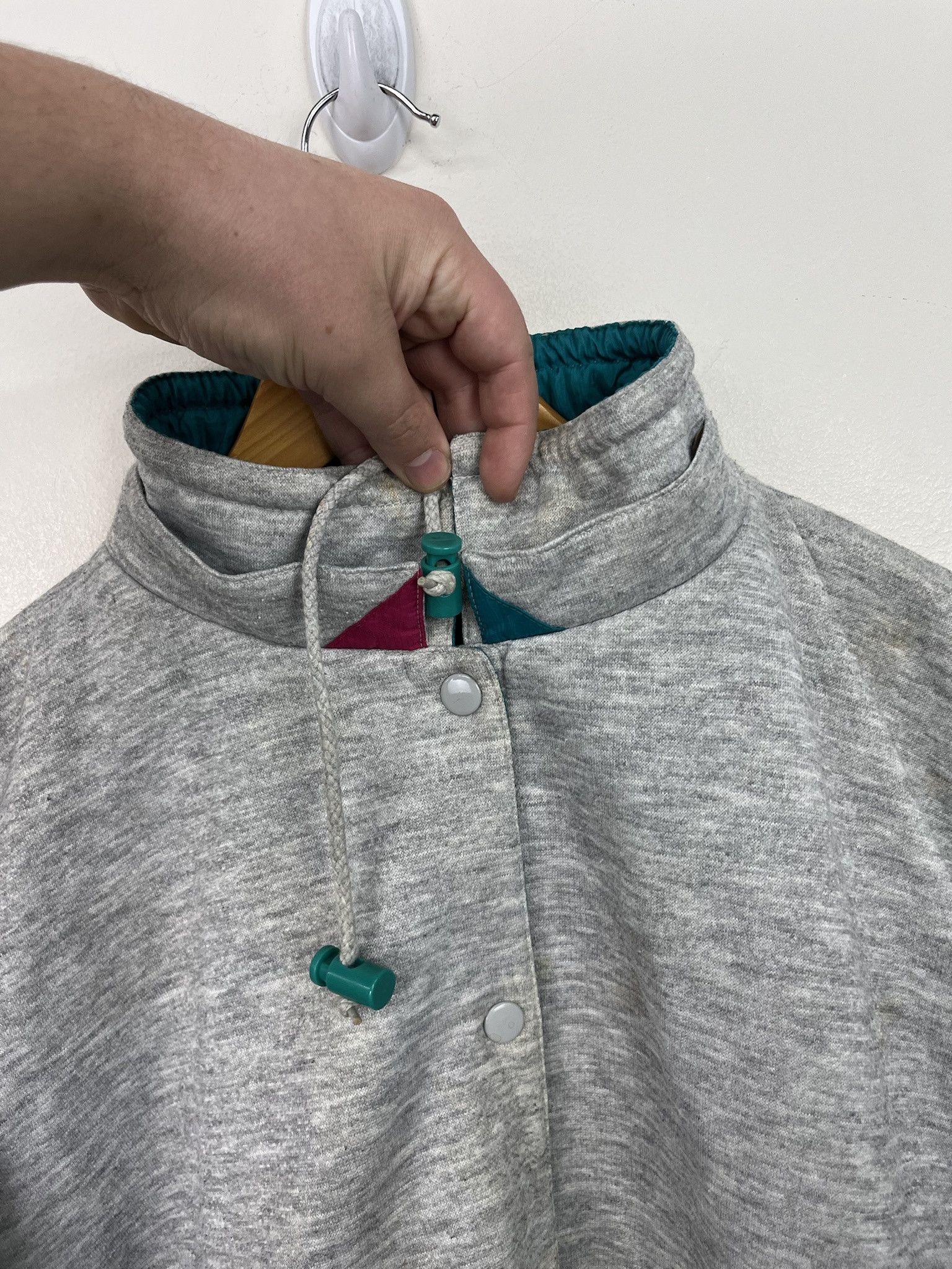 Vintage Vintage 90s Sweatshirt Windbreaker Reversible Jacket Size M Size US M / EU 48-50 / 2 - 2 Thumbnail
