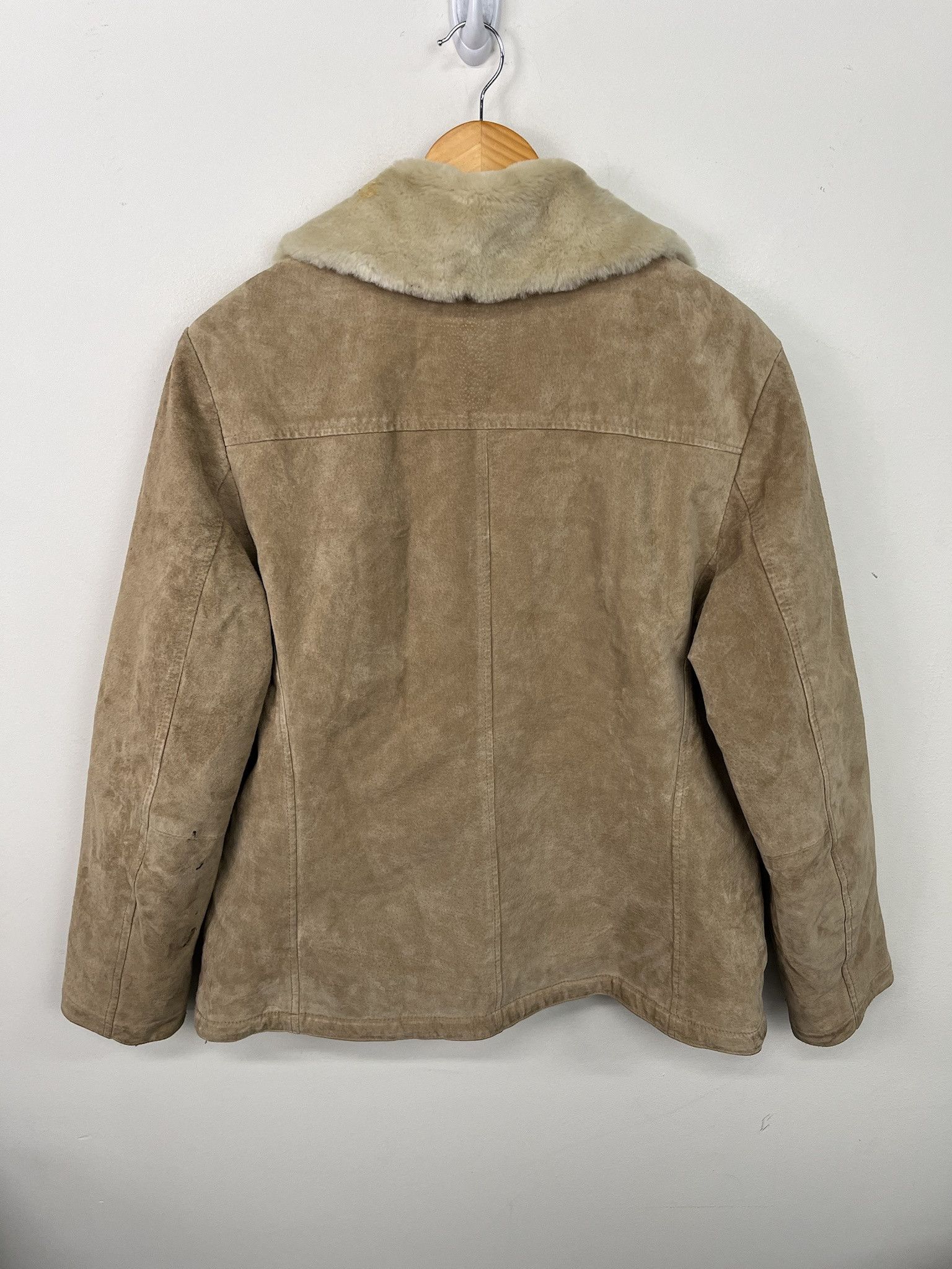 Vintage Vintage 90s Suede Fur Lined jacket Size L Size US L / EU 52-54 / 3 - 3 Thumbnail