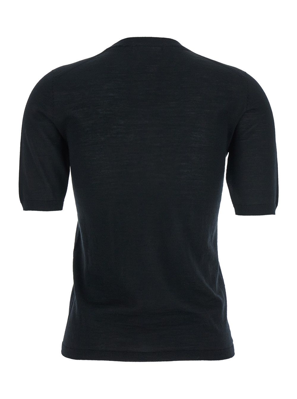 Max Mara 'Gerico' Black Crewneck Sweater with Short Sleeves in Wool Woman Size L / US 10 / IT 46 - 2 Thumbnail