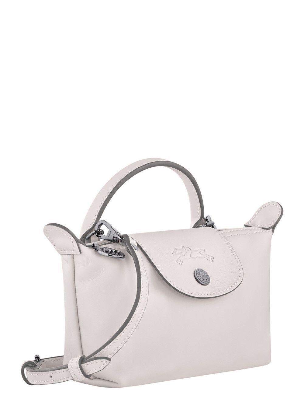 Longchamp 'Le Pliage Xtra' White Handbag with Embossed Logo in Leather Woman Size ONE SIZE - 2 Thumbnail