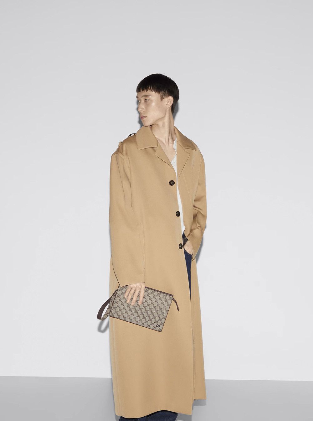 Gucci Beige Clutch with GG Detail in GG Canvas Man Size ONE SIZE - 6 Thumbnail