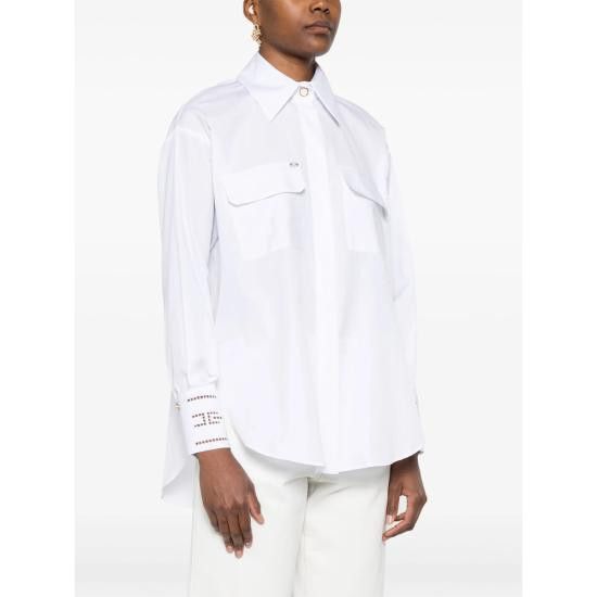 Elisabetta Franchi ELISABETTA FRANCHI Women Shirts CA121 BIANC WHITE Size M / US 6-8 / IT 42-44 - 5 Thumbnail