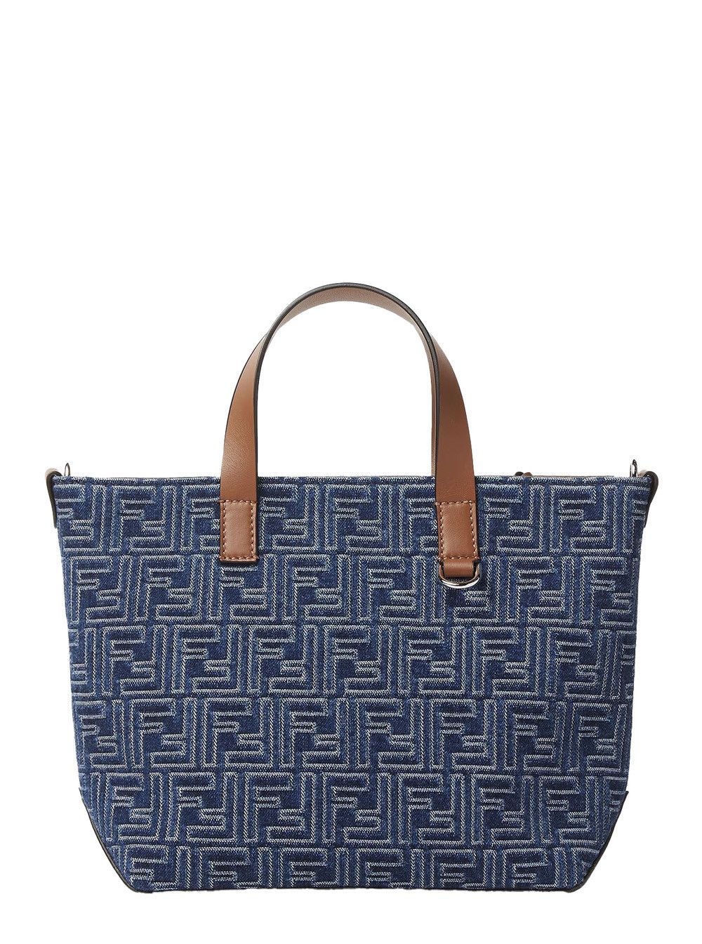 Fendi Blue Shopper With Top Handles And All-Over FF Motif In Cotton Man Size ONE SIZE - 3 Thumbnail