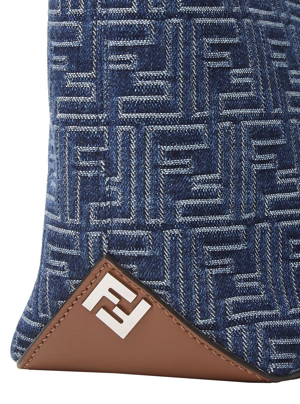 Fendi Blue Shopper With Top Handles And All-Over FF Motif In Cotton Man Size ONE SIZE - 4 Thumbnail