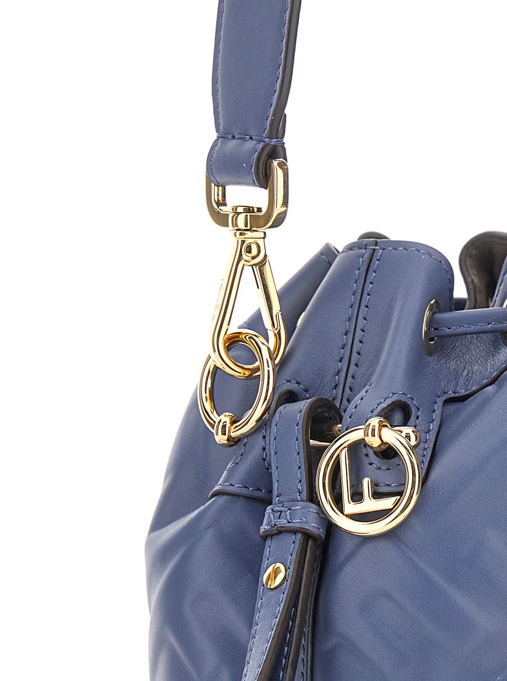 Fendi 'Mon Tresor' Blue Mini Handbag with Adjustable and Removable Shoulder Strap and All-Over Embossed FF Motif in Leather Woman Size ONE SIZE - 5 Thumbnail