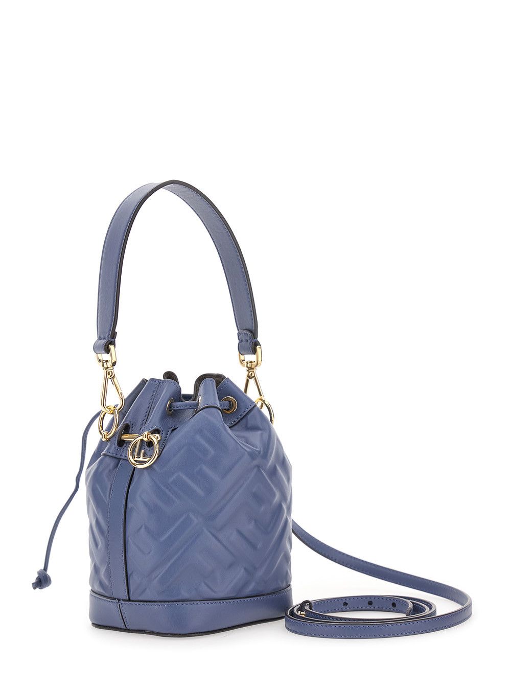 Fendi 'Mon Tresor' Blue Mini Handbag with Adjustable and Removable Shoulder Strap and All-Over Embossed FF Motif in Leather Woman Size ONE SIZE - 3 Thumbnail