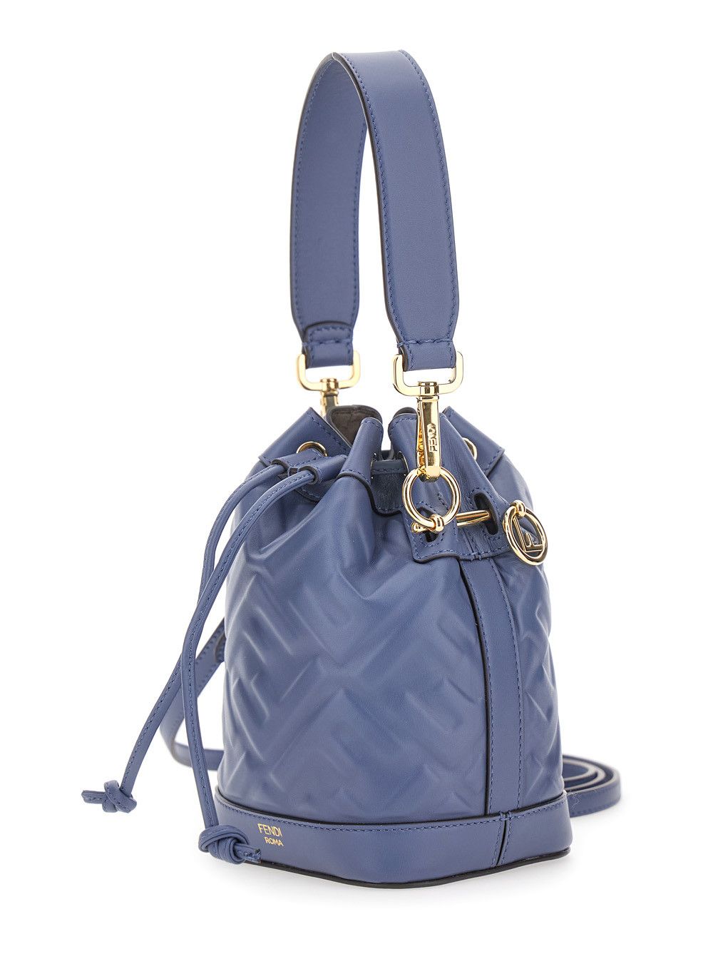 Fendi 'Mon Tresor' Blue Mini Handbag with Adjustable and Removable Shoulder Strap and All-Over Embossed FF Motif in Leather Woman Size ONE SIZE - 2 Thumbnail