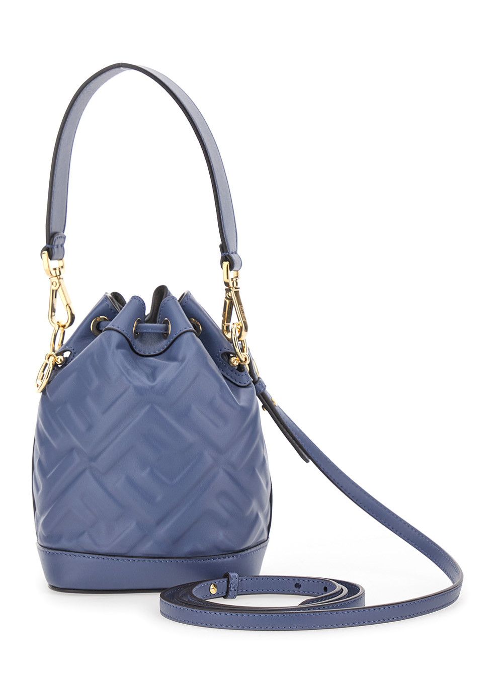 Fendi 'Mon Tresor' Blue Mini Handbag with Adjustable and Removable Shoulder Strap and All-Over Embossed FF Motif in Leather Woman Size ONE SIZE - 4 Thumbnail