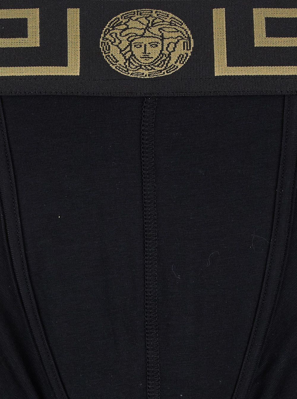 Versace Black Boxer with Greca and Medusa Logo In Stretch Cotton for Men Size ONE SIZE - 3 Thumbnail