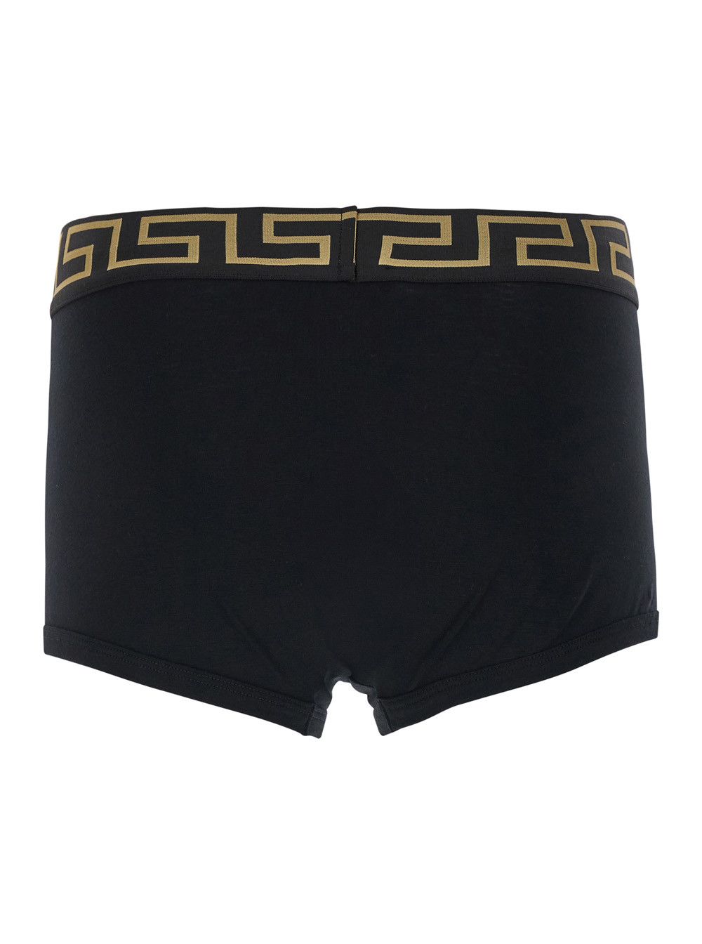 Versace Black Boxer with Greca and Medusa Logo In Stretch Cotton for Men Size ONE SIZE - 2 Thumbnail