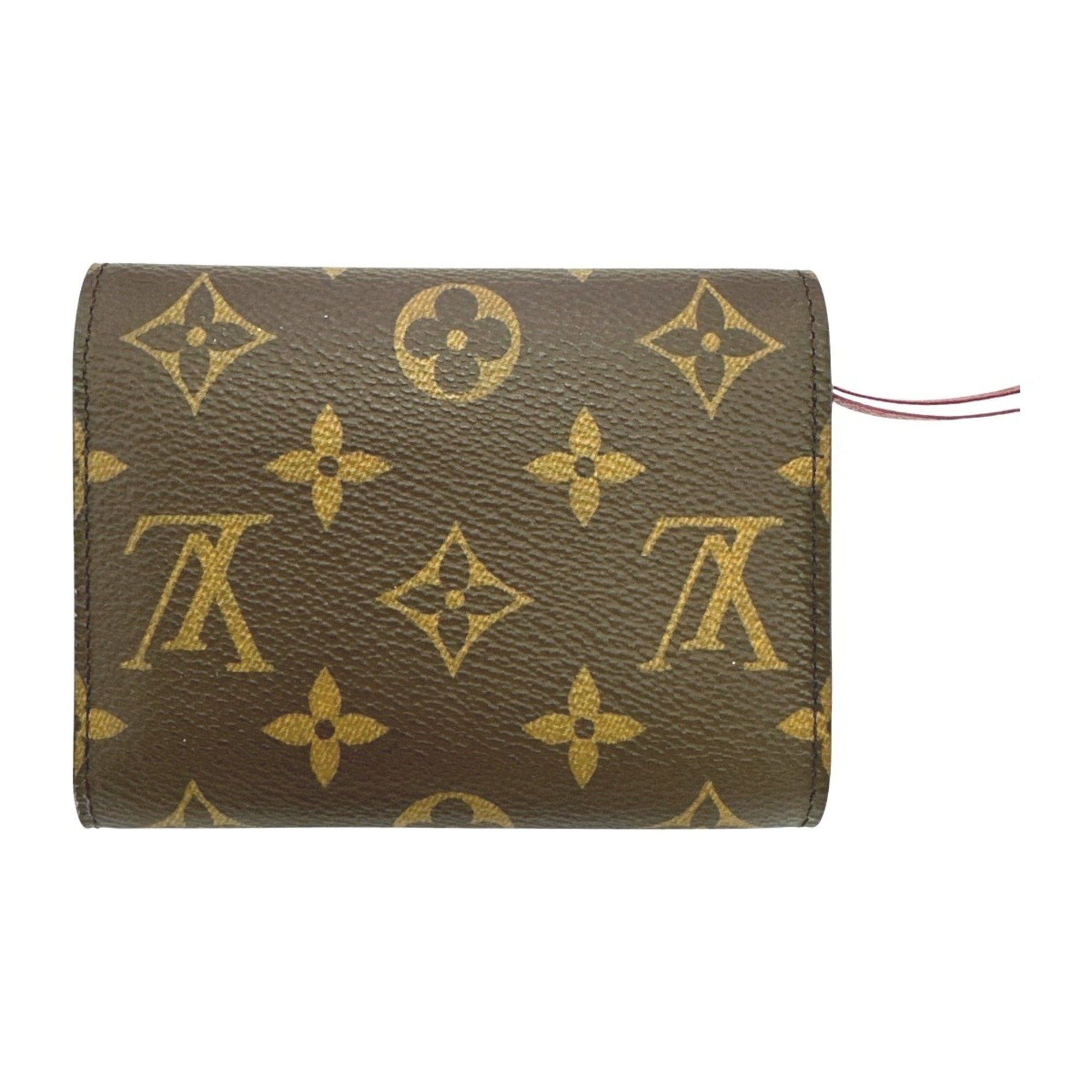 Louis Vuitton Louis Vuitton Wallet/Coin Case Business Card Holder/Card with Coin Purse Monogram Portefeuille Victorine Canvas M41938 Red Size ONE SIZE - 2 Thumbnail