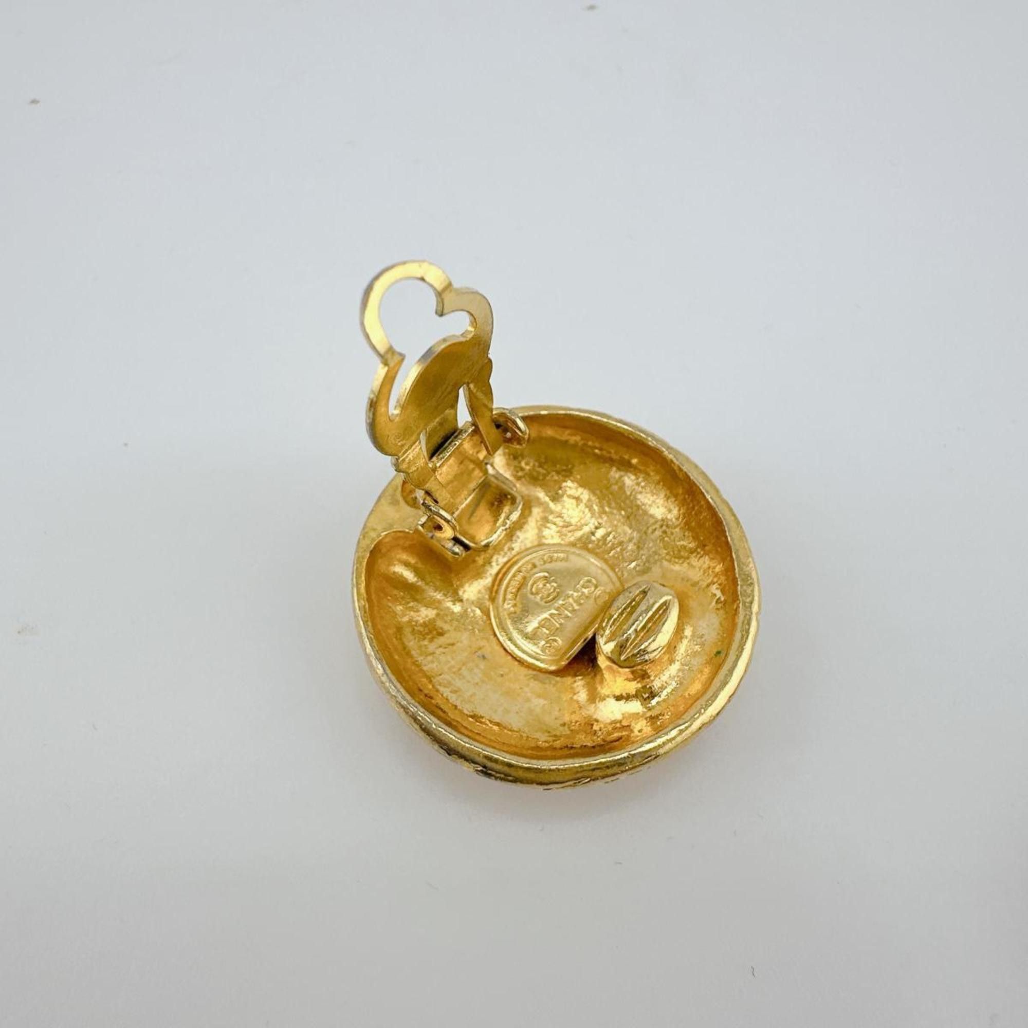 Chanel CHANEL Earrings Vintage Round Metal Gold Size ONE SIZE - 5 Thumbnail