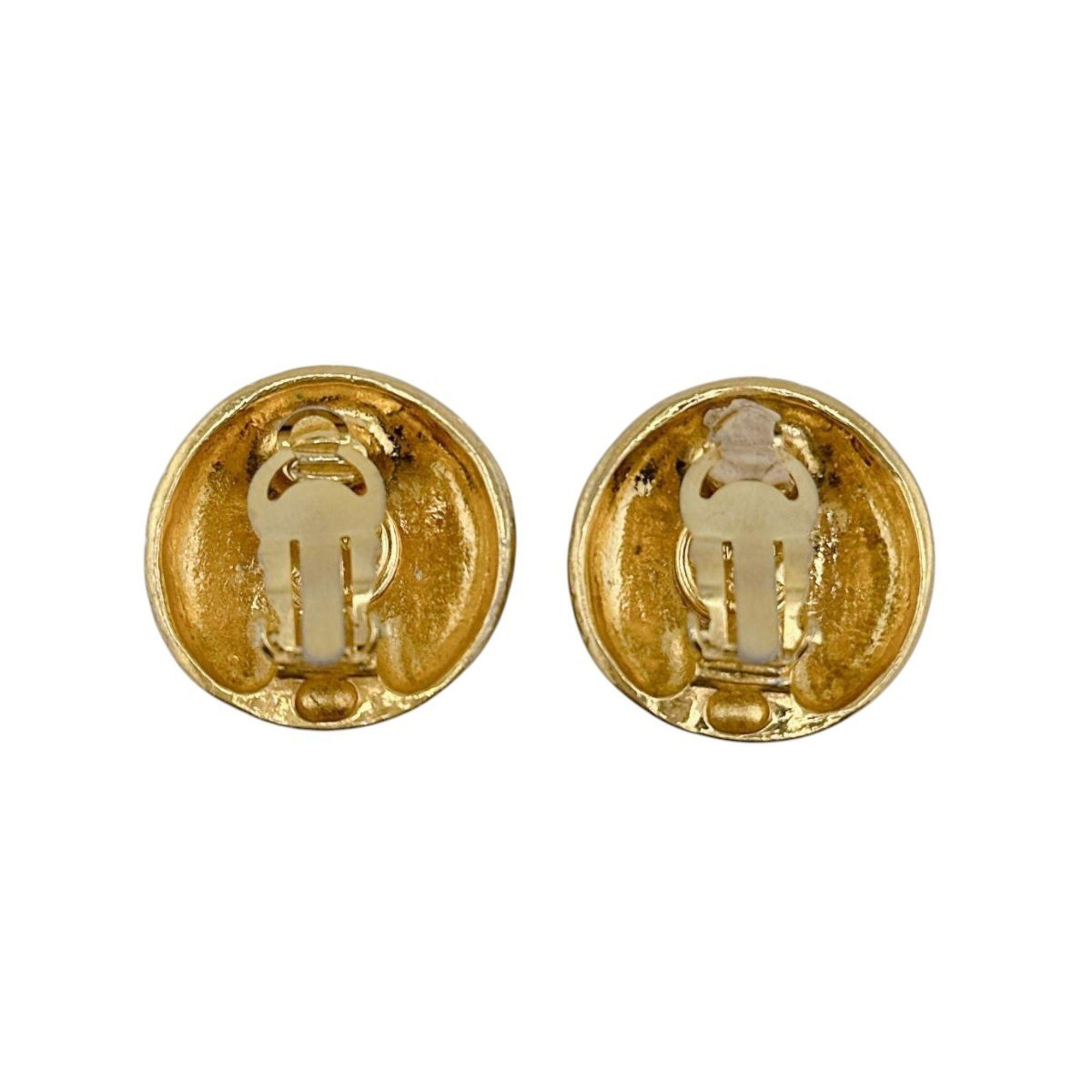 Chanel CHANEL Earrings Vintage Round Metal Gold Size ONE SIZE - 2 Thumbnail
