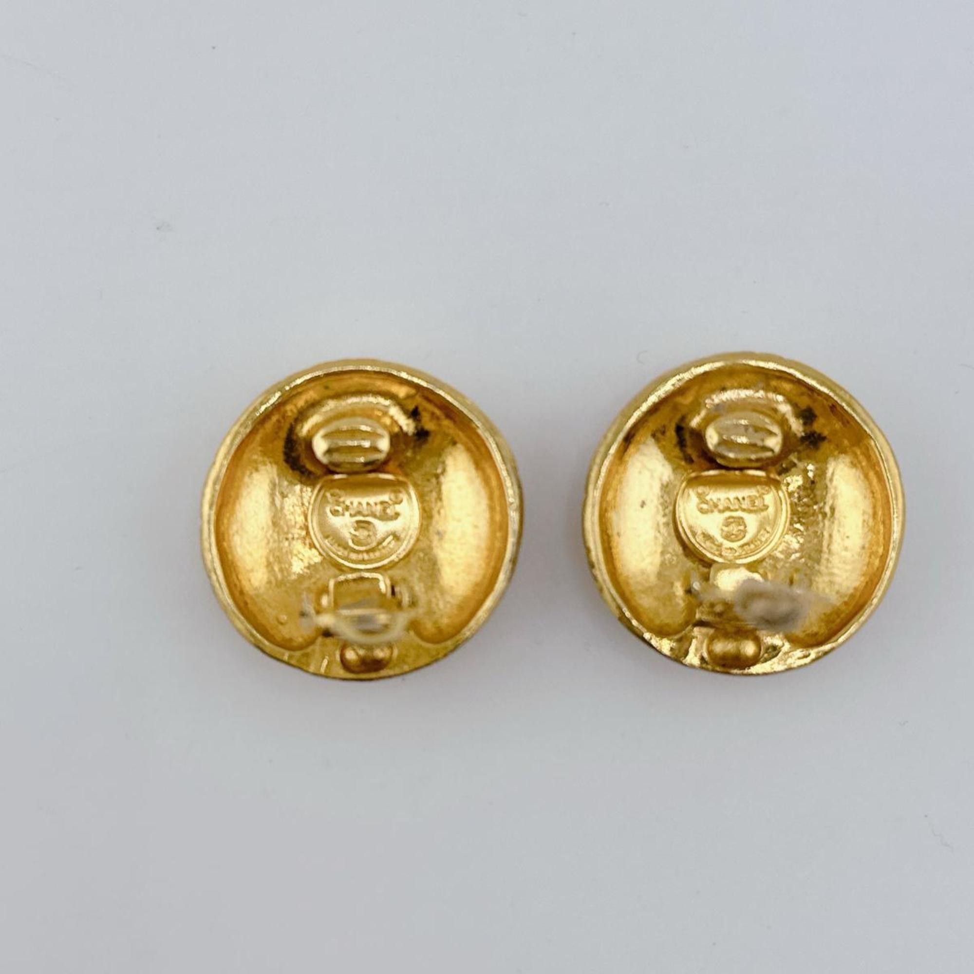 Chanel CHANEL Earrings Vintage Round Metal Gold Size ONE SIZE - 3 Thumbnail