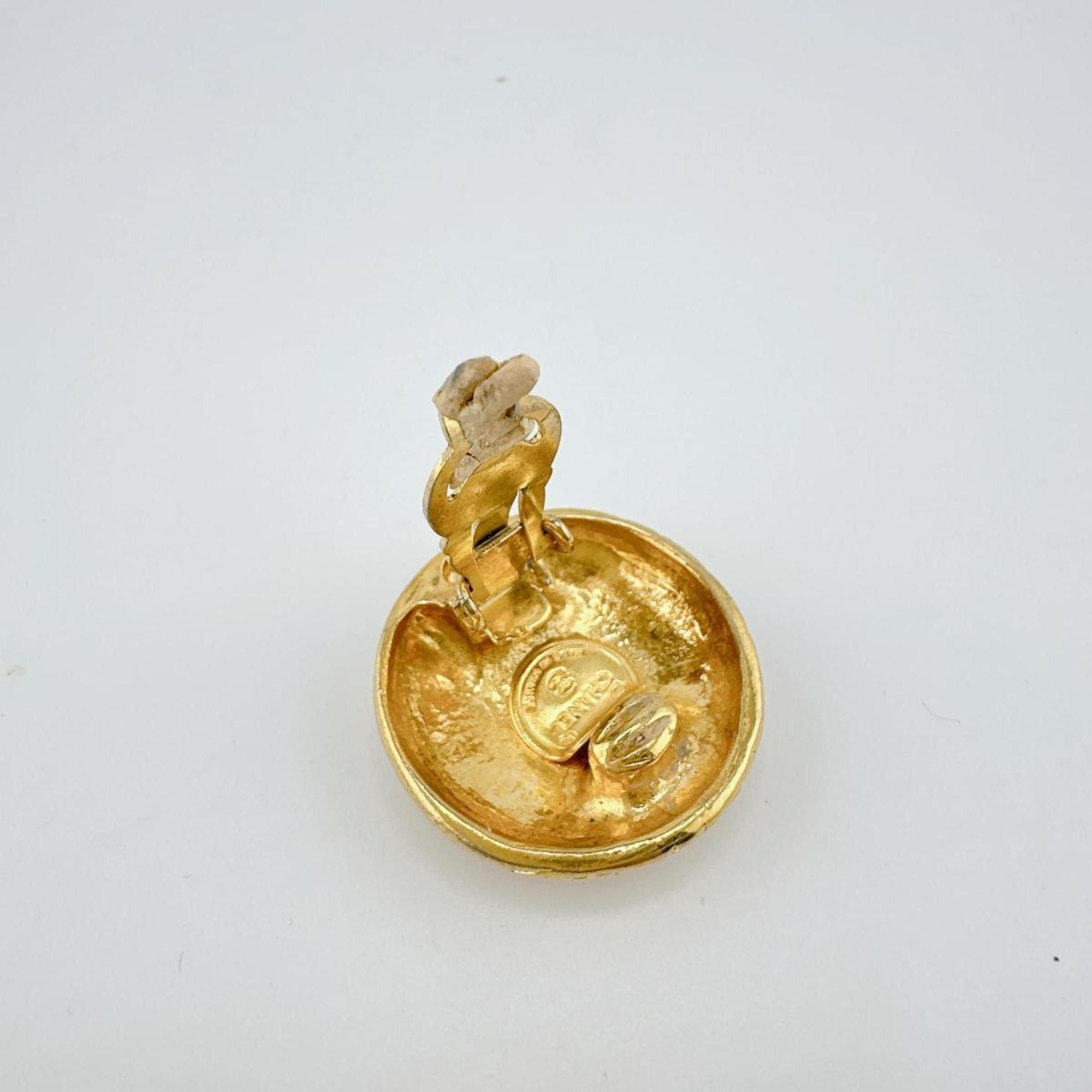 Chanel CHANEL Earrings Vintage Round Metal Gold Size ONE SIZE - 4 Thumbnail