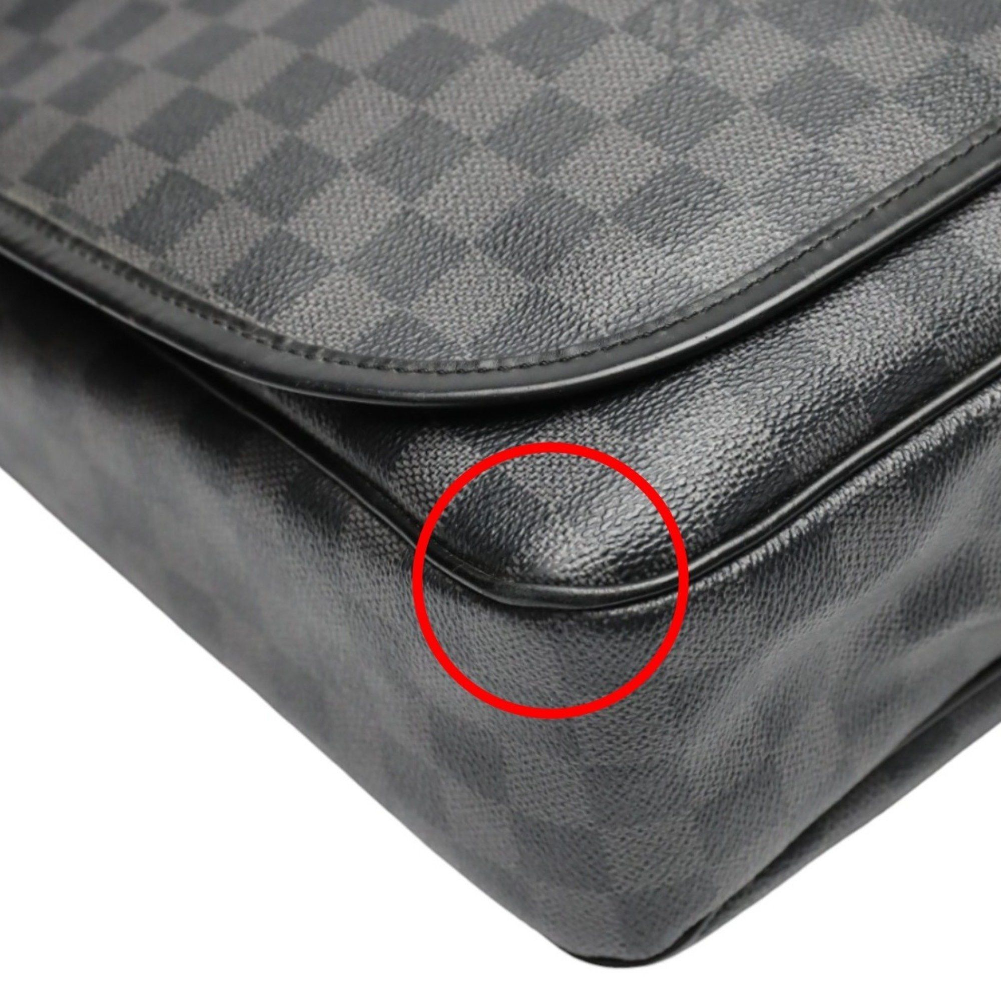 Louis Vuitton LOUIS VUITTON Shoulder Bag Damier Graphite Daniel GM Leather N58033 Black Size ONE SIZE - 6 Thumbnail