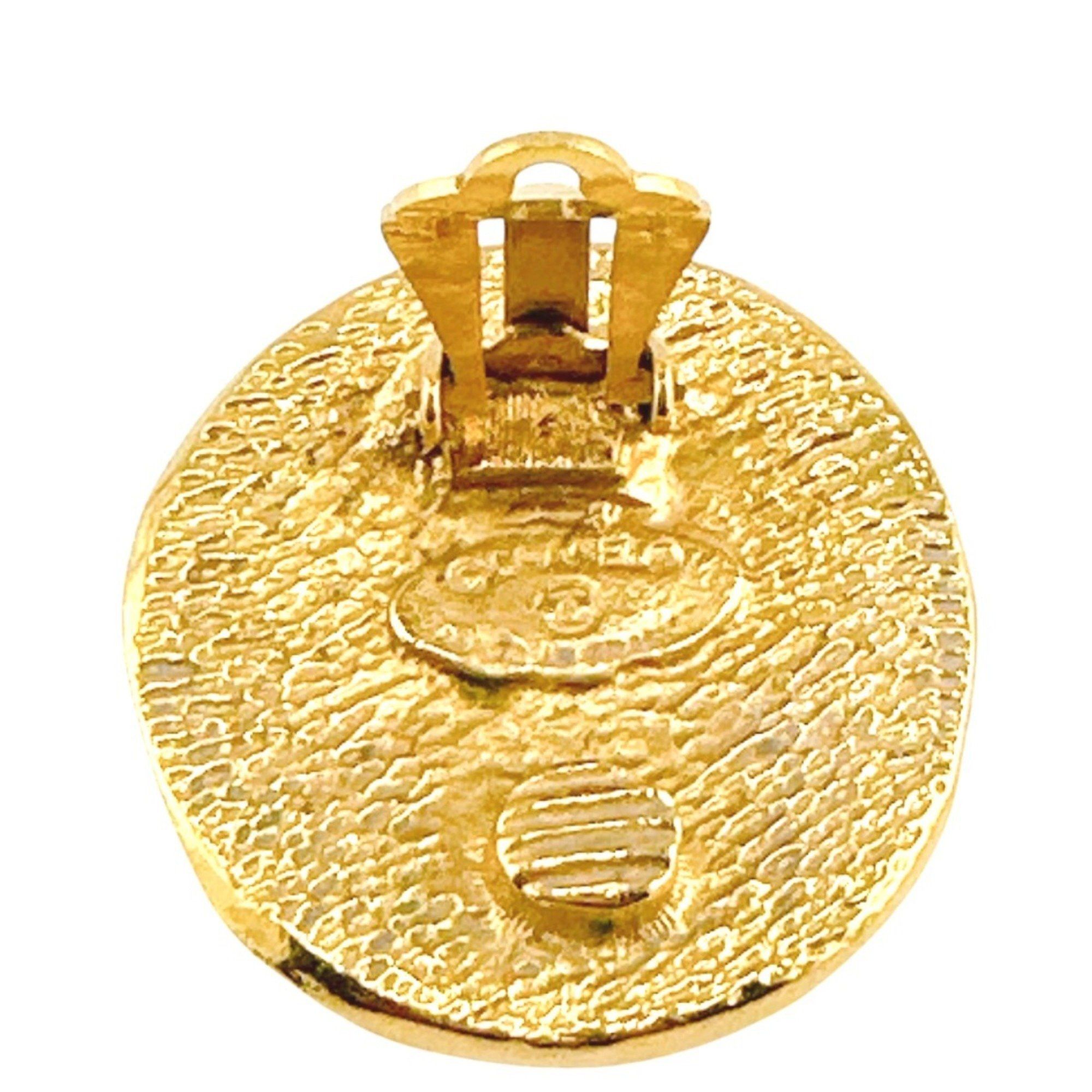 Chanel CHANEL Earrings Vintage Circle Logo Cambon Gold Size ONE SIZE - 10 Thumbnail