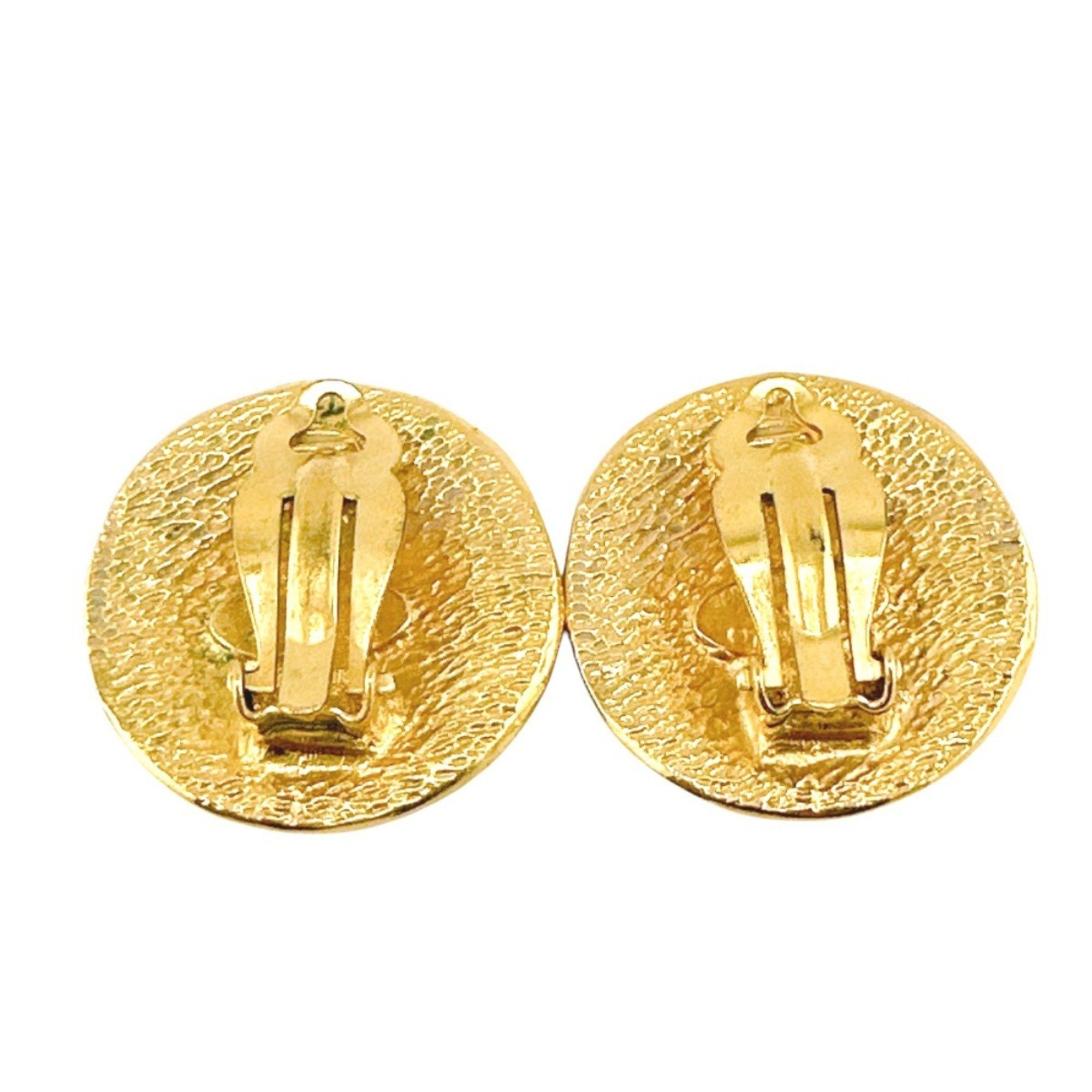 Chanel CHANEL Earrings Vintage Circle Logo Cambon Gold Size ONE SIZE - 2 Thumbnail