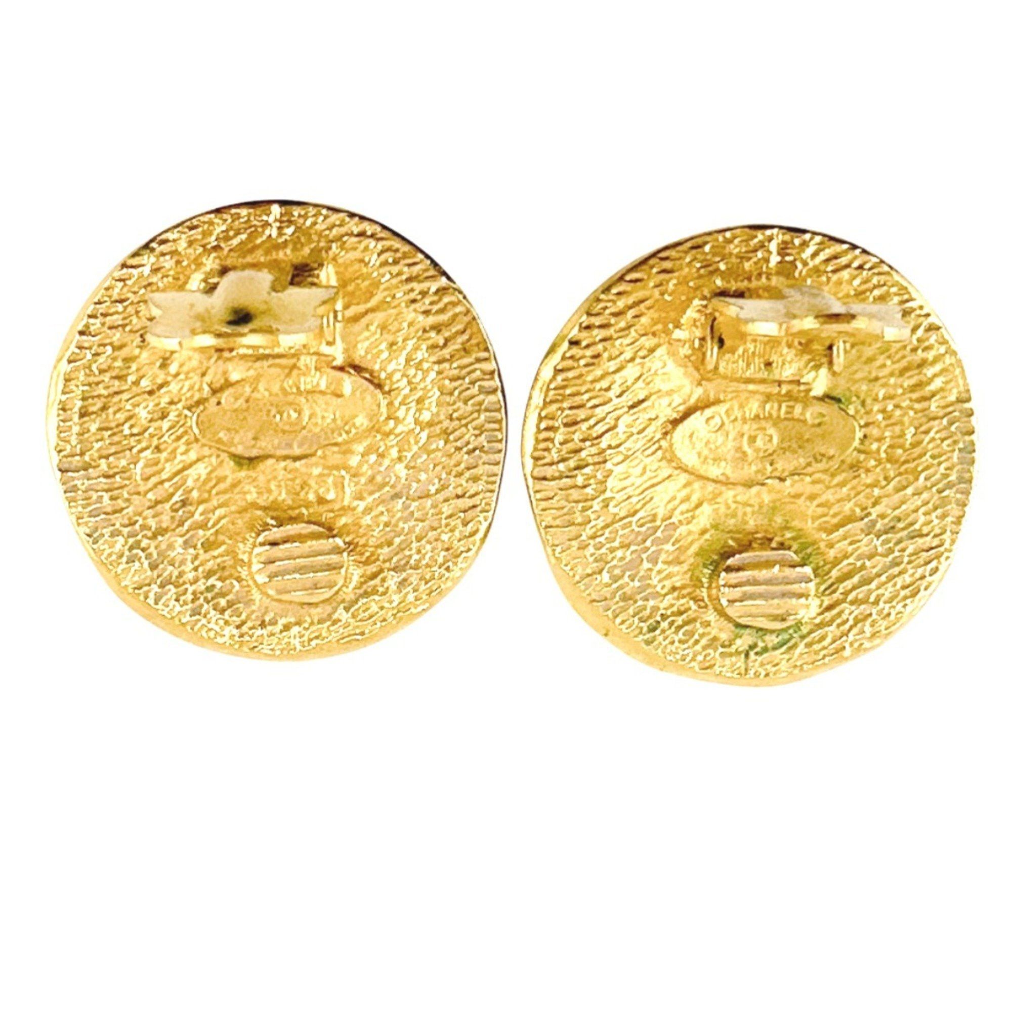 Chanel CHANEL Earrings Vintage Circle Logo Cambon Gold Size ONE SIZE - 3 Thumbnail