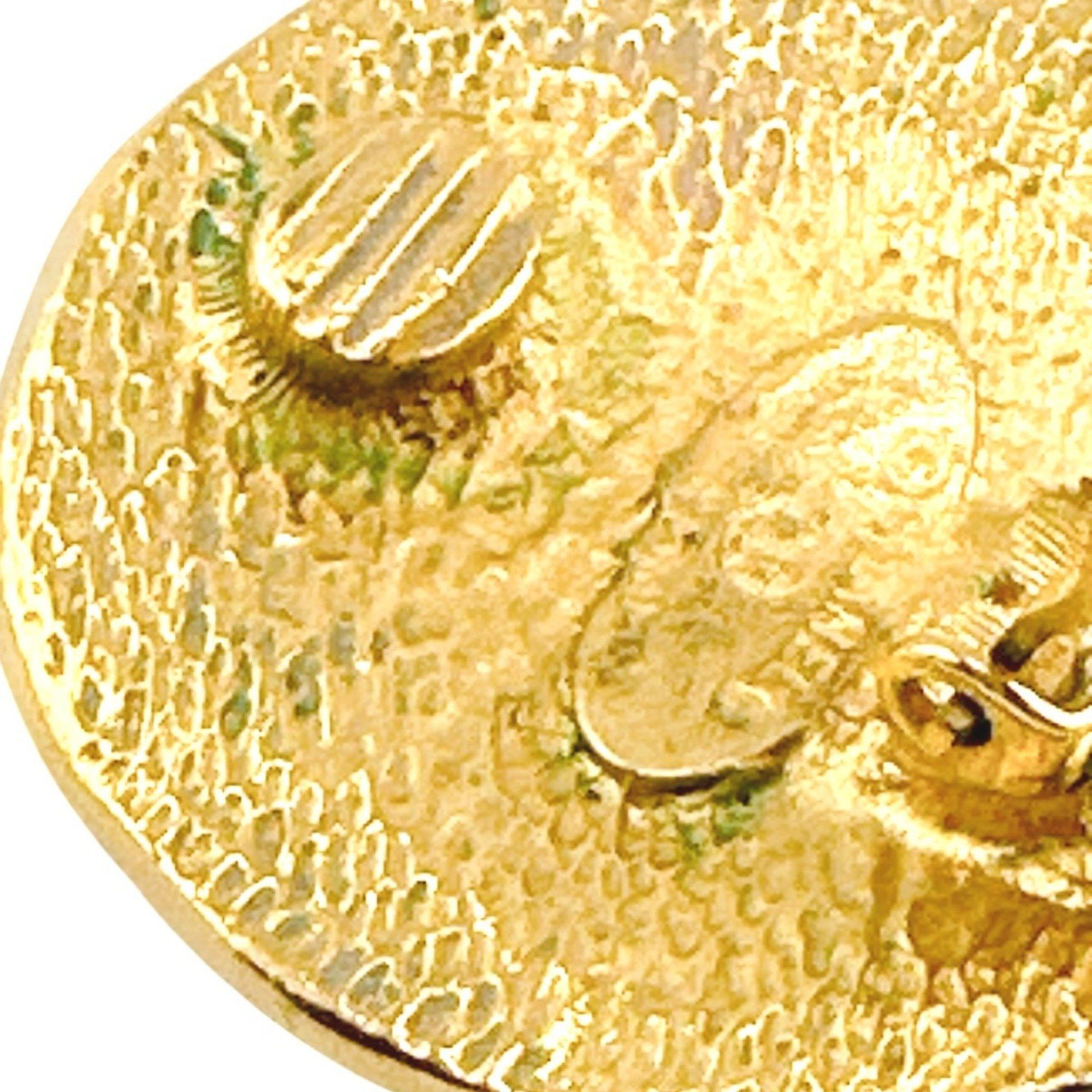 Chanel CHANEL Earrings Vintage Circle Logo Cambon Gold Size ONE SIZE - 9 Thumbnail