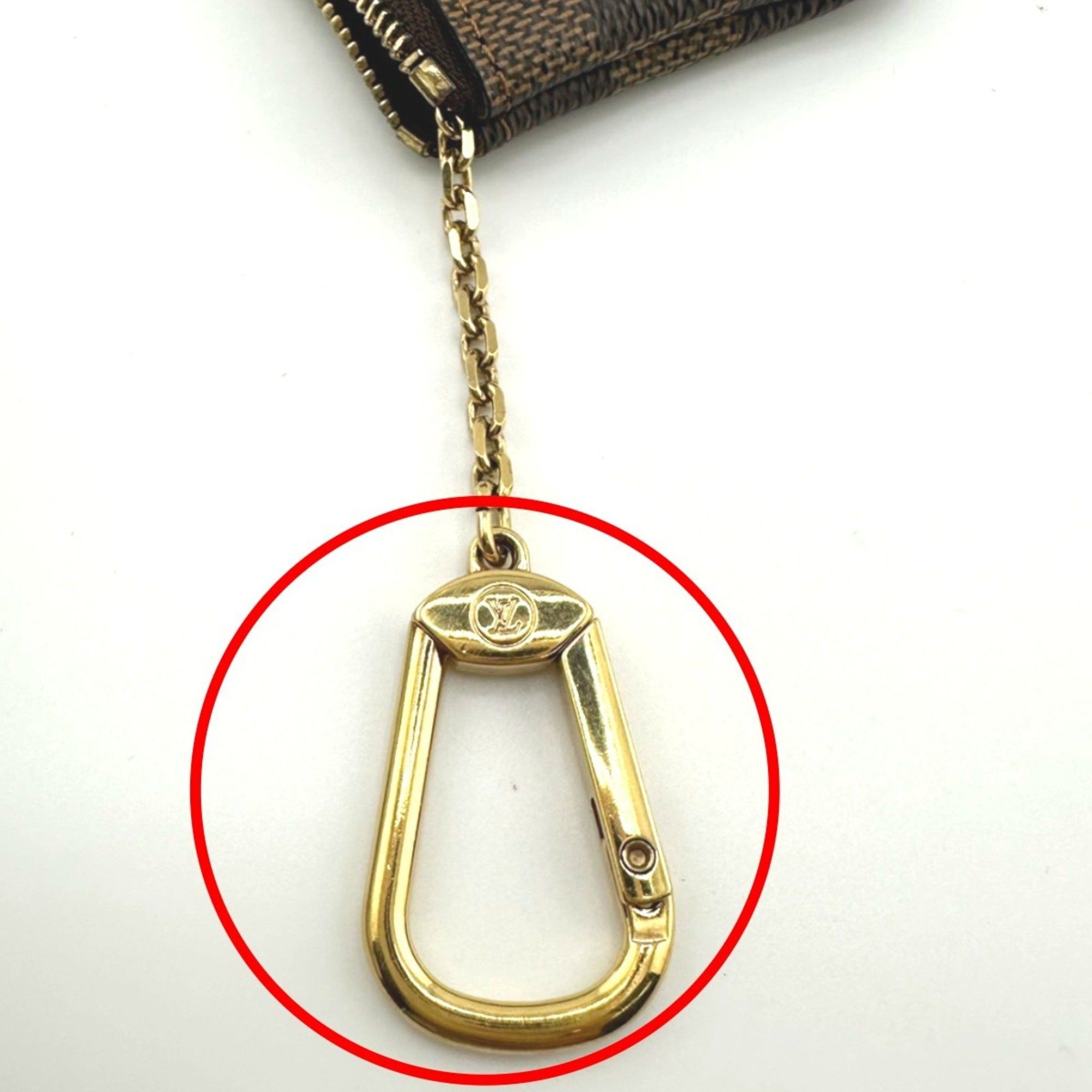 Louis Vuitton Louis Vuitton Key Case, Coin Purse and Case Damier Pochette Cle Canvas N62658 Brown Size ONE SIZE - 8 Thumbnail