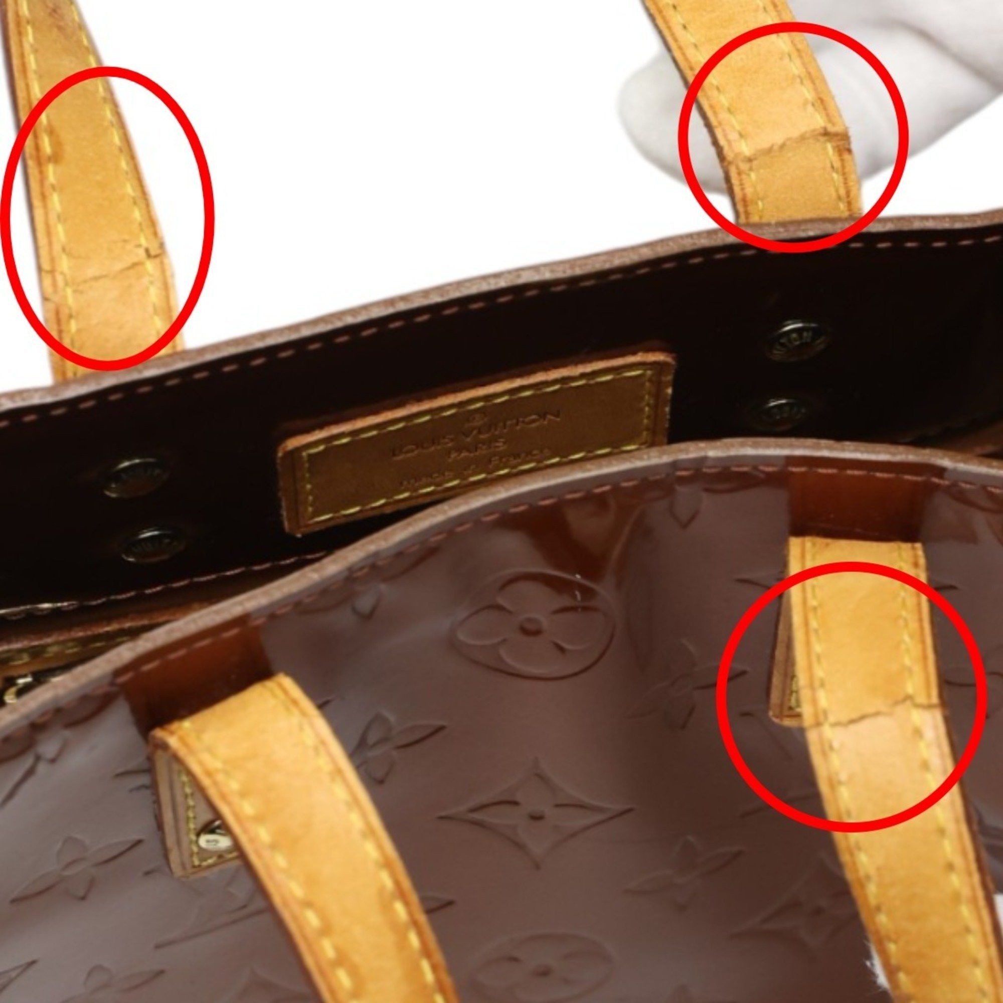 Louis Vuitton LOUIS VUITTON Handbag Reed PM Vernis Mini Bag Monogram M91146 Bronze Size ONE SIZE - 15 Thumbnail