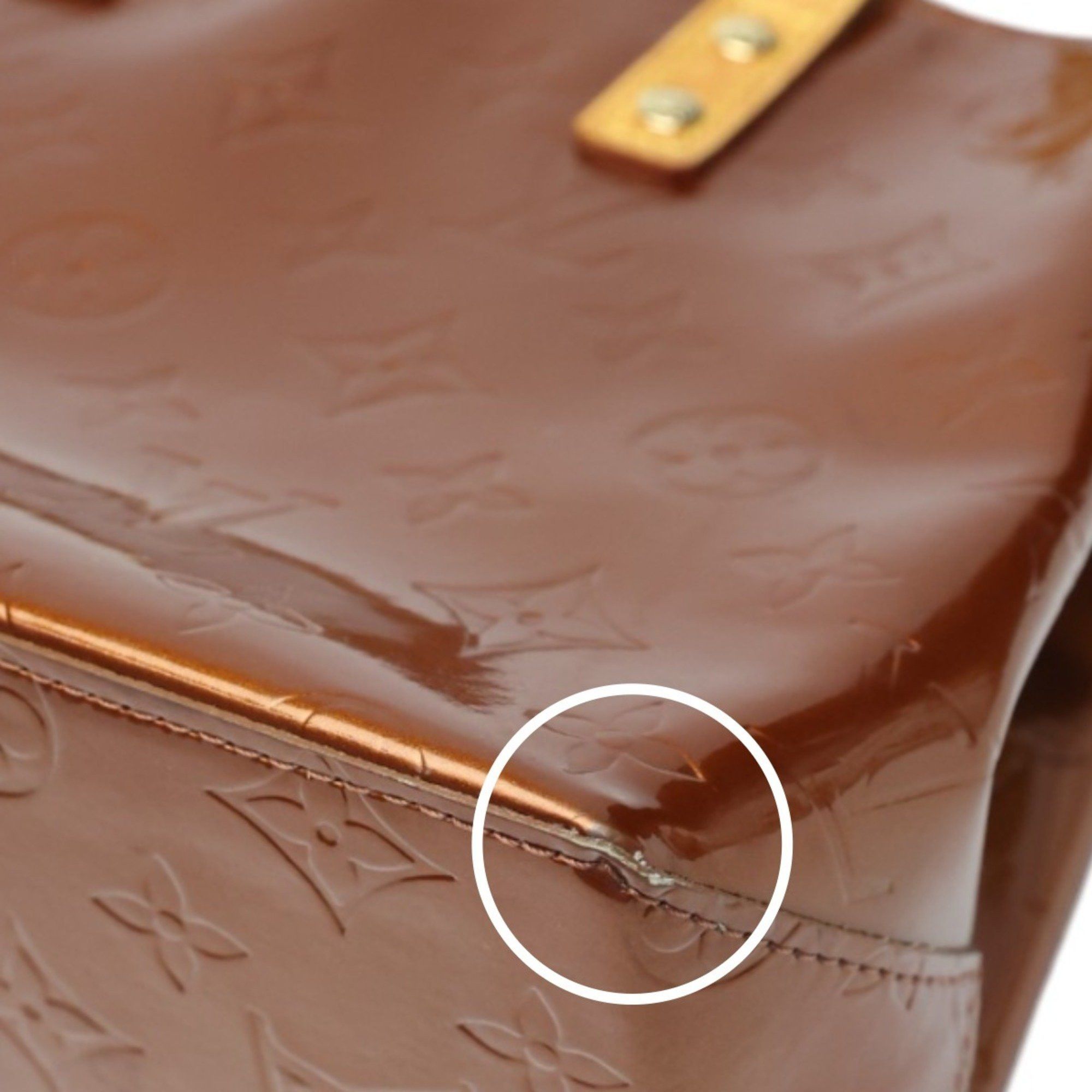 Louis Vuitton LOUIS VUITTON Handbag Reed PM Vernis Mini Bag Monogram M91146 Bronze Size ONE SIZE - 10 Thumbnail