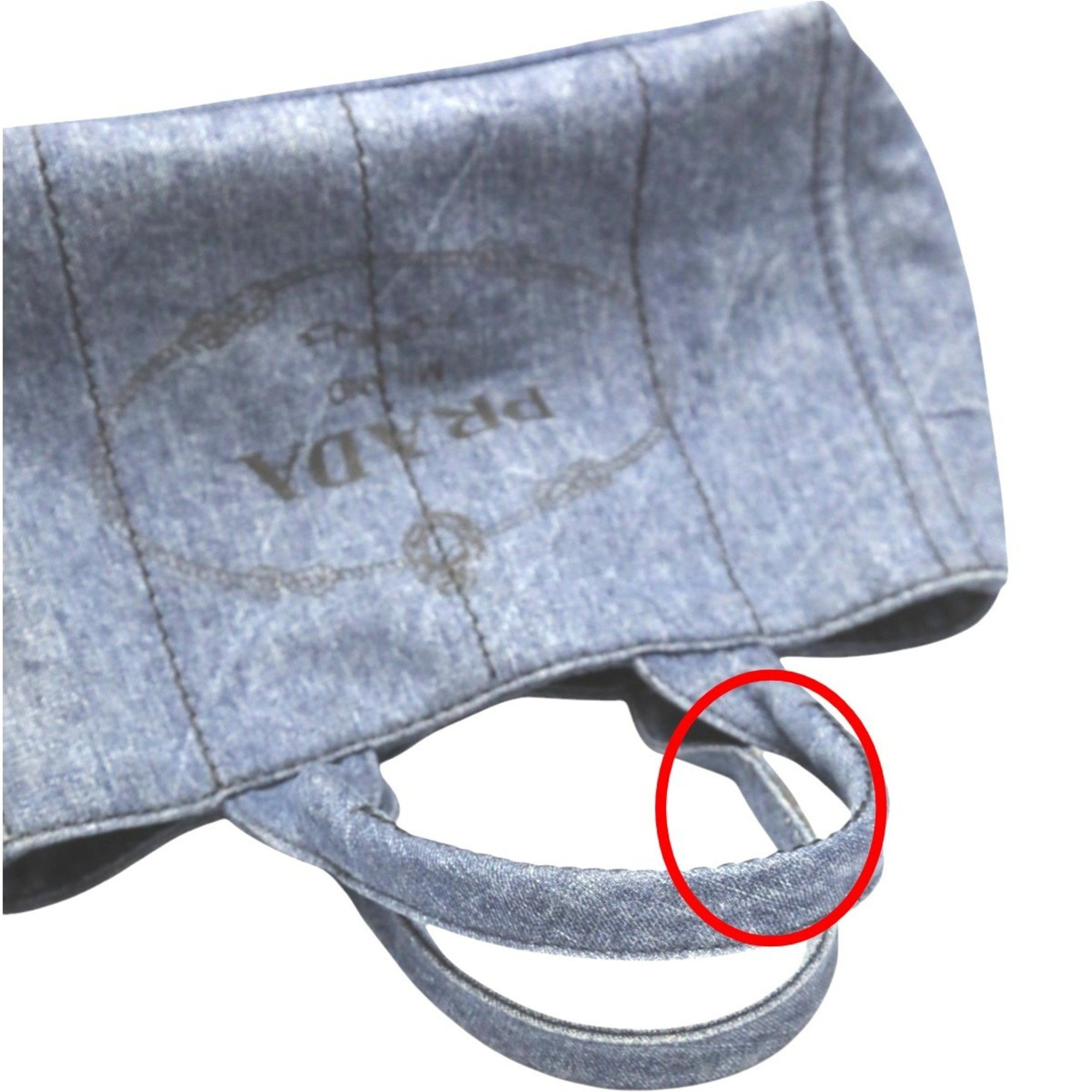 Prada PRADA Tote Bag Canapa Denim 1BG439 Blue Size ONE SIZE - 10 Thumbnail