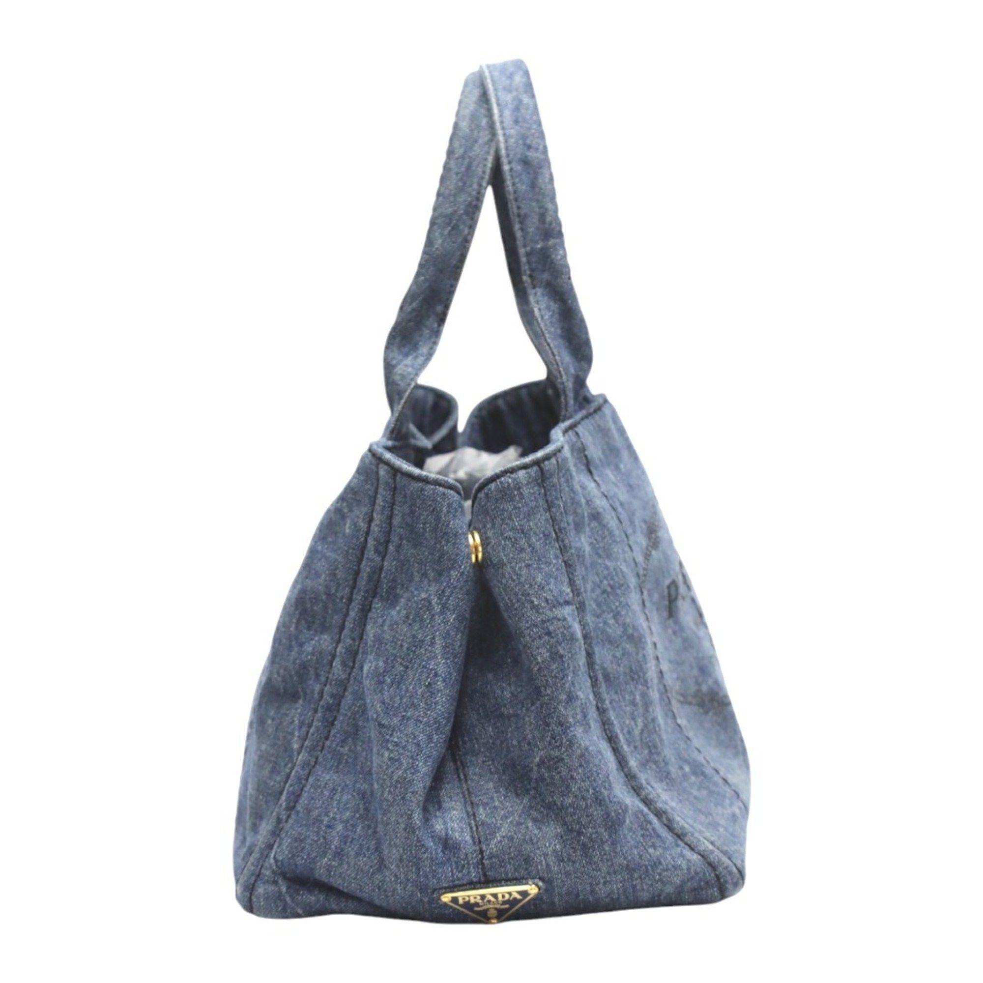 Prada PRADA Tote Bag Canapa Denim 1BG439 Blue Size ONE SIZE - 4 Thumbnail