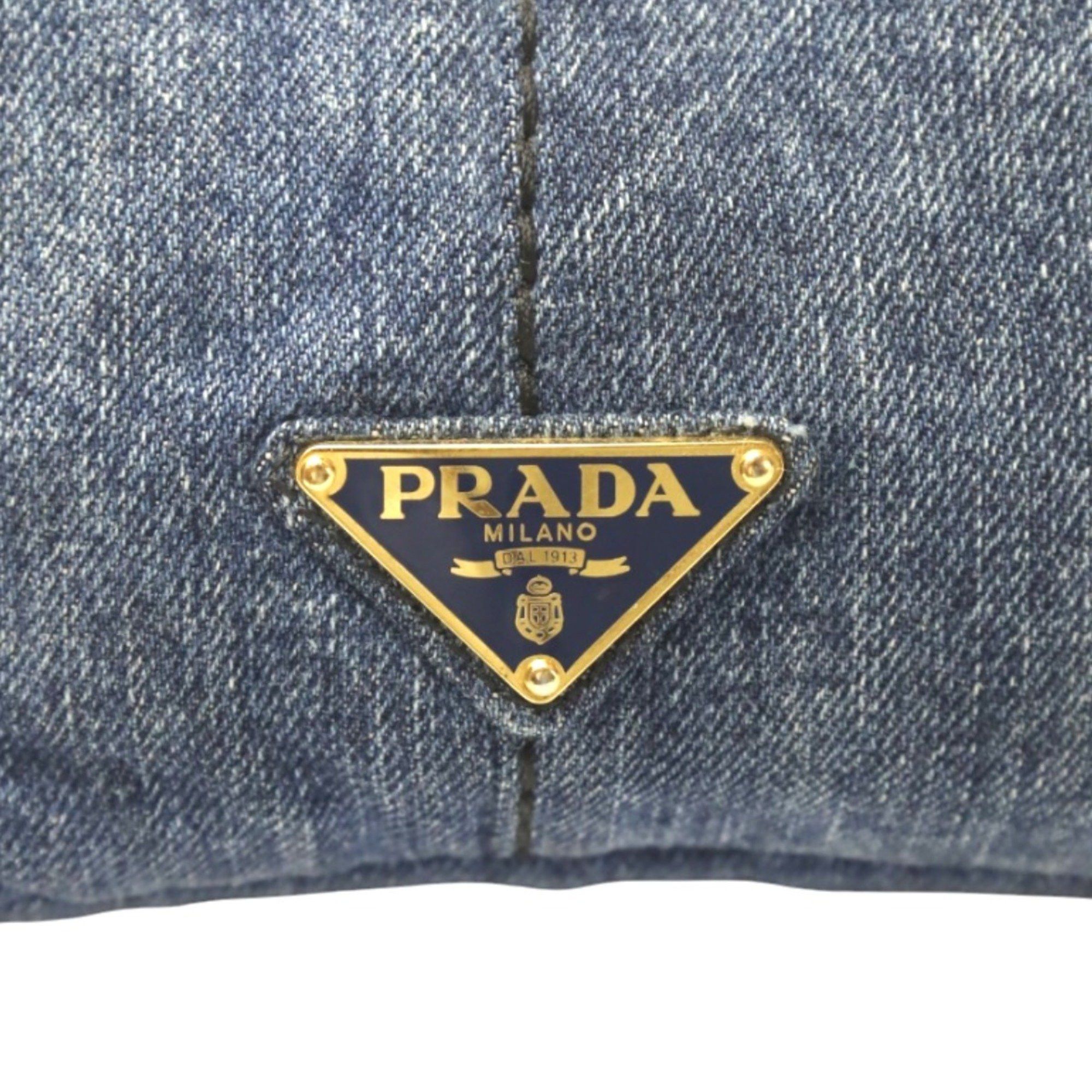 Prada PRADA Tote Bag Canapa Denim 1BG439 Blue Size ONE SIZE - 13 Thumbnail