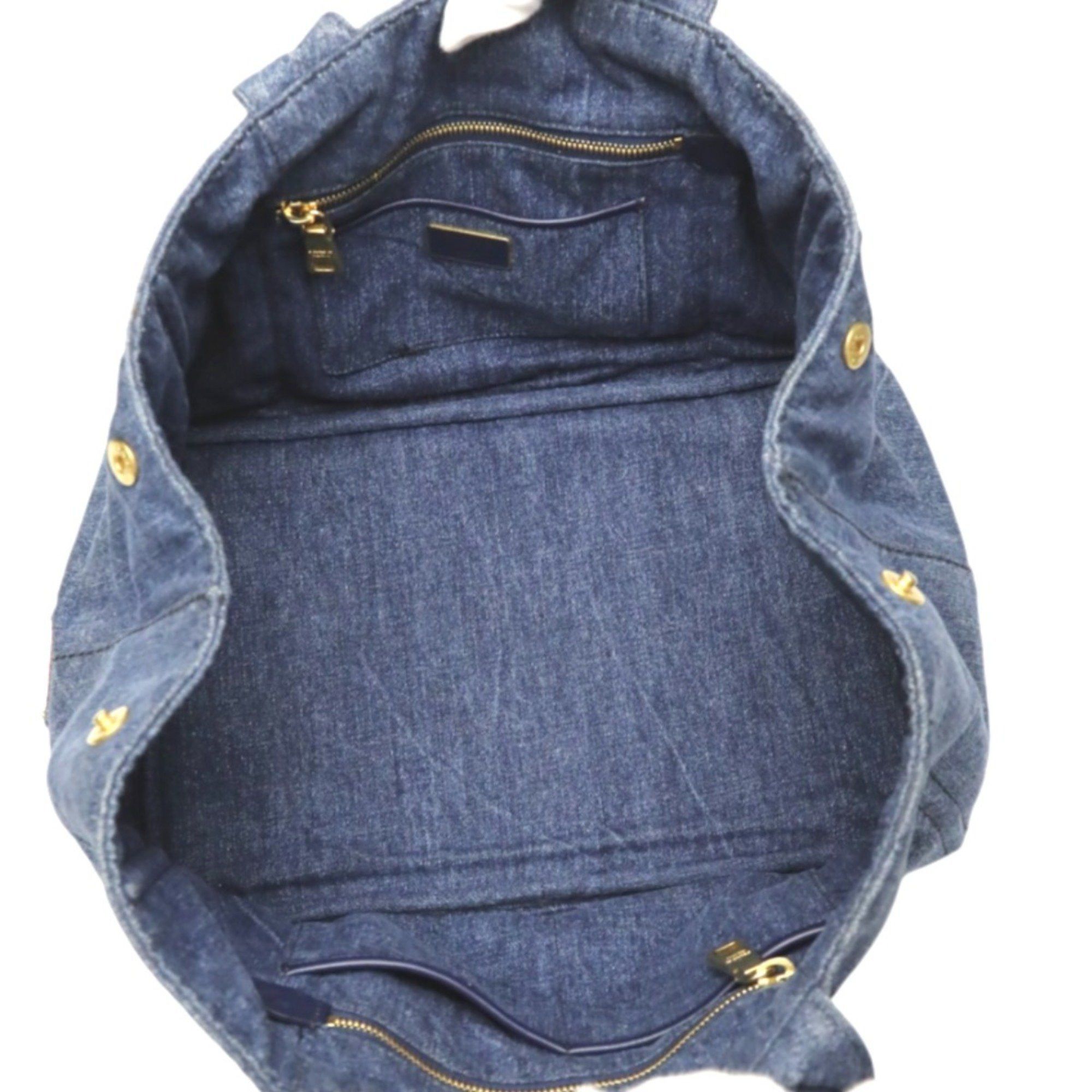 Prada PRADA Tote Bag Canapa Denim 1BG439 Blue Size ONE SIZE - 11 Thumbnail