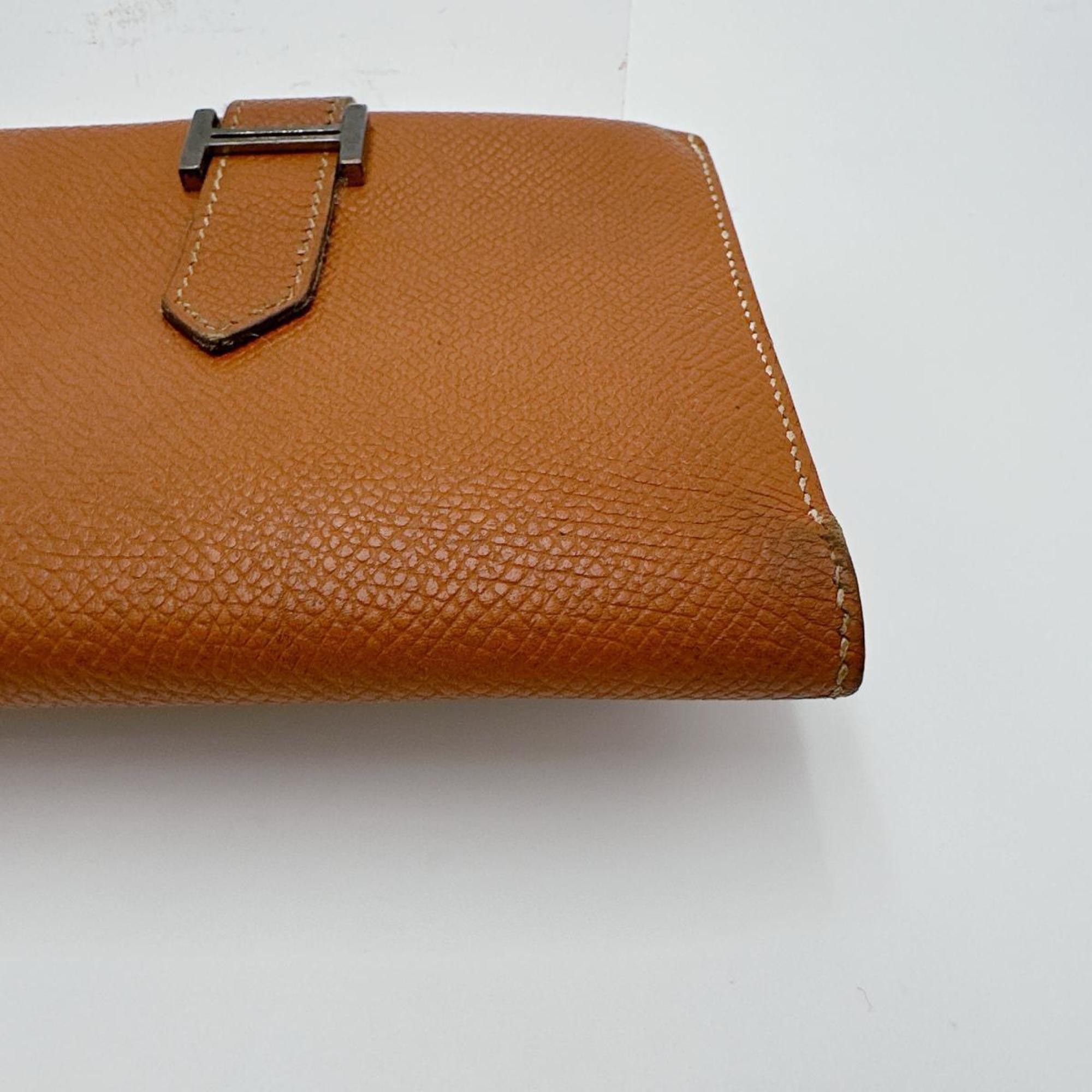 Hermes Hermes Bi-fold wallet, 2-fold SV hardware, Bearn Compact, Brown Size ONE SIZE - 8 Thumbnail