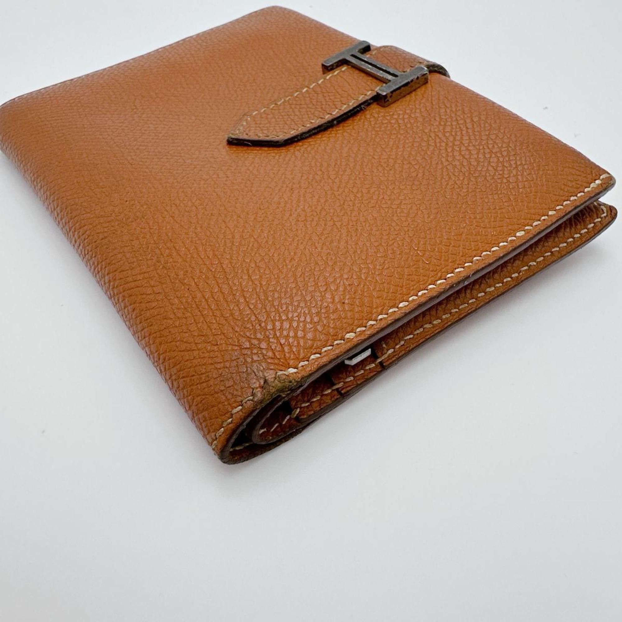 Hermes Hermes Bi-fold wallet, 2-fold SV hardware, Bearn Compact, Brown Size ONE SIZE - 3 Thumbnail