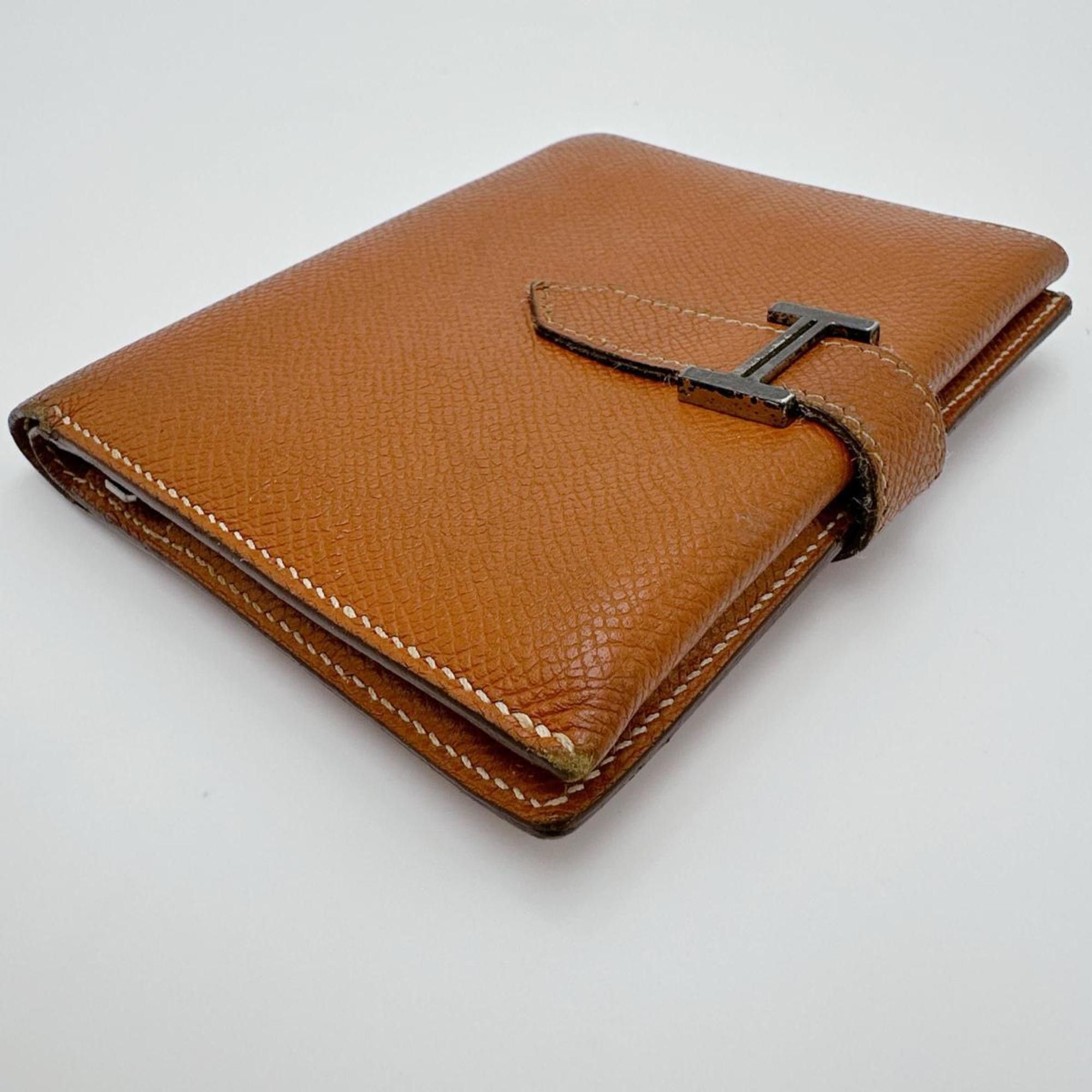 Hermes Hermes Bi-fold wallet, 2-fold SV hardware, Bearn Compact, Brown Size ONE SIZE - 4 Thumbnail