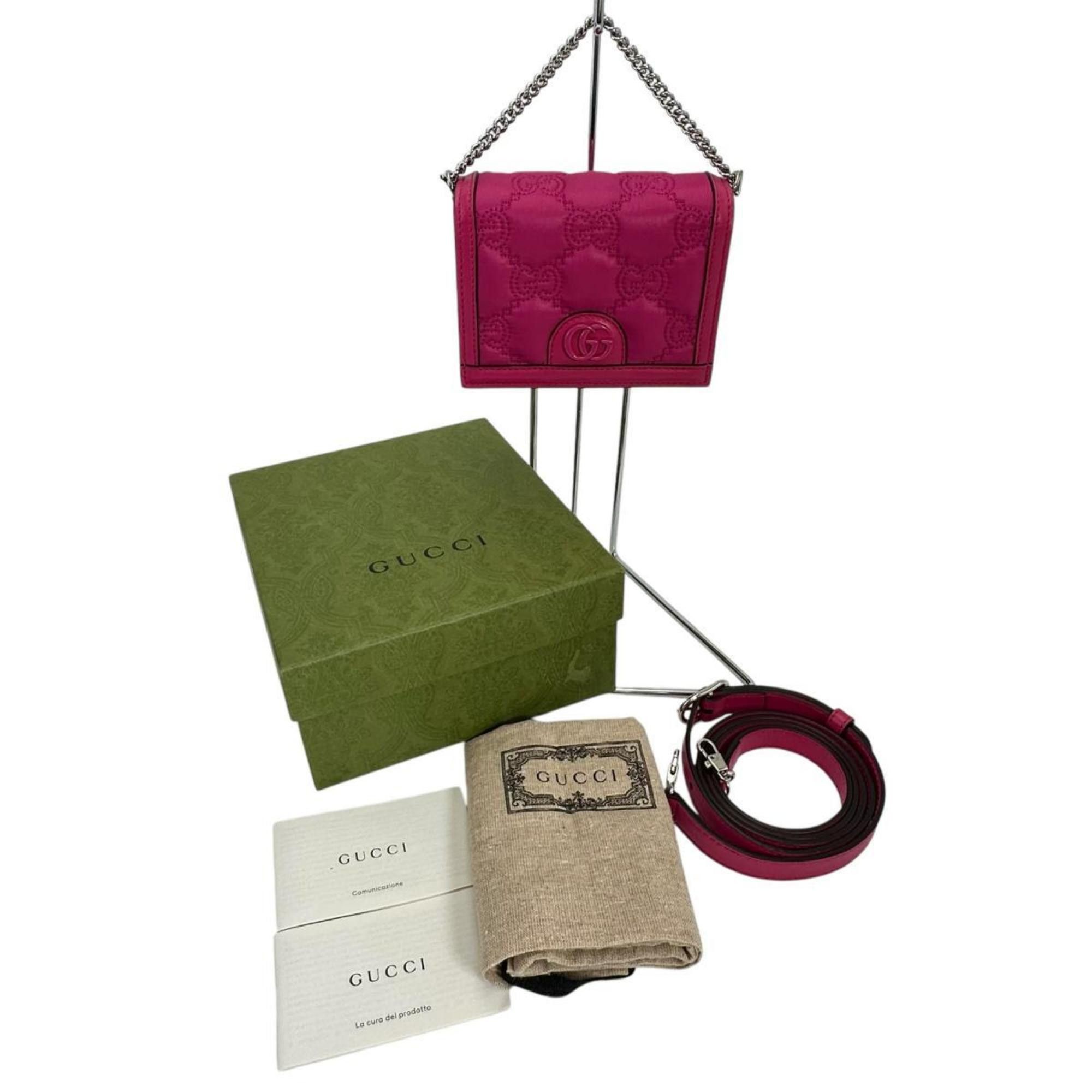 Gucci GUCCI Handbag 2WAY Bag GG Mini Matelasse Nylon Pink Size ONE SIZE - 12 Thumbnail