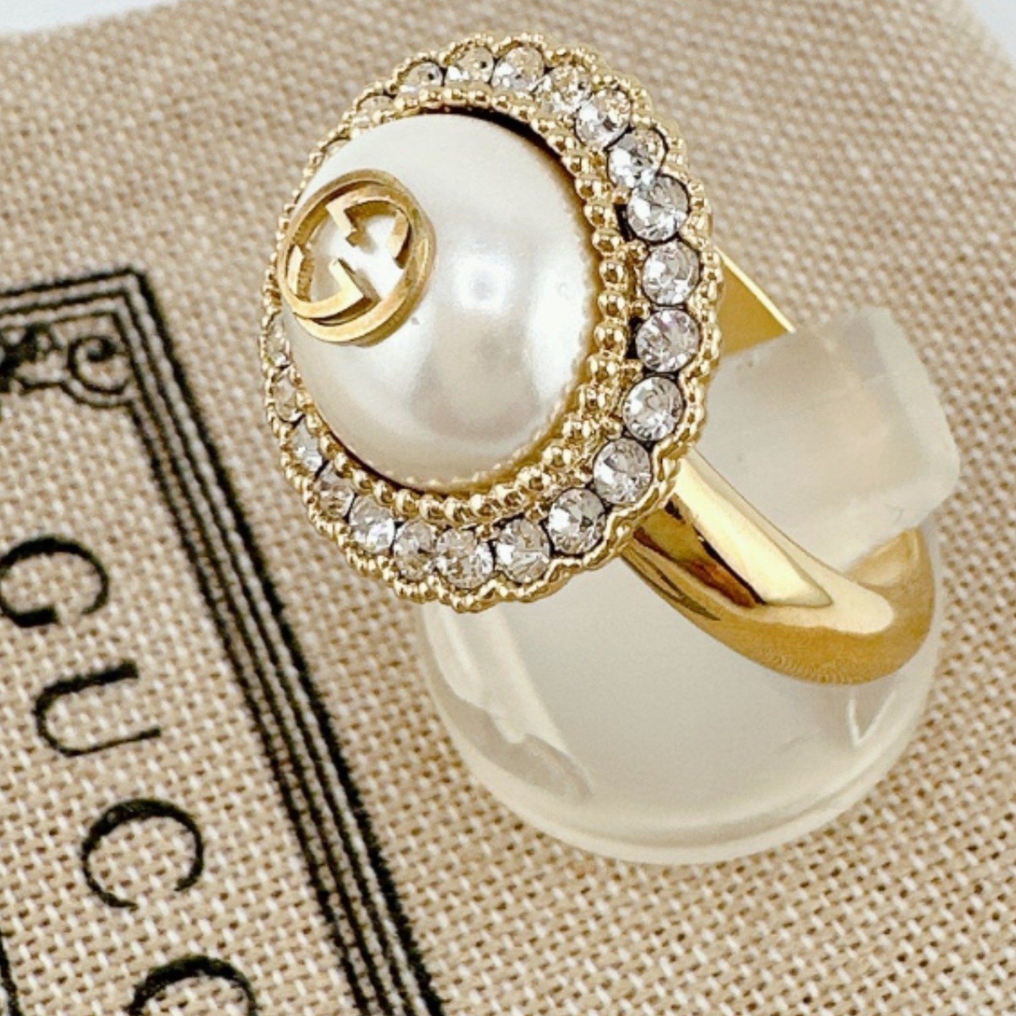 Gucci Gucci Ring Chain Effect GG S Size Flower Metal Gold Size ONE SIZE - 3 Thumbnail