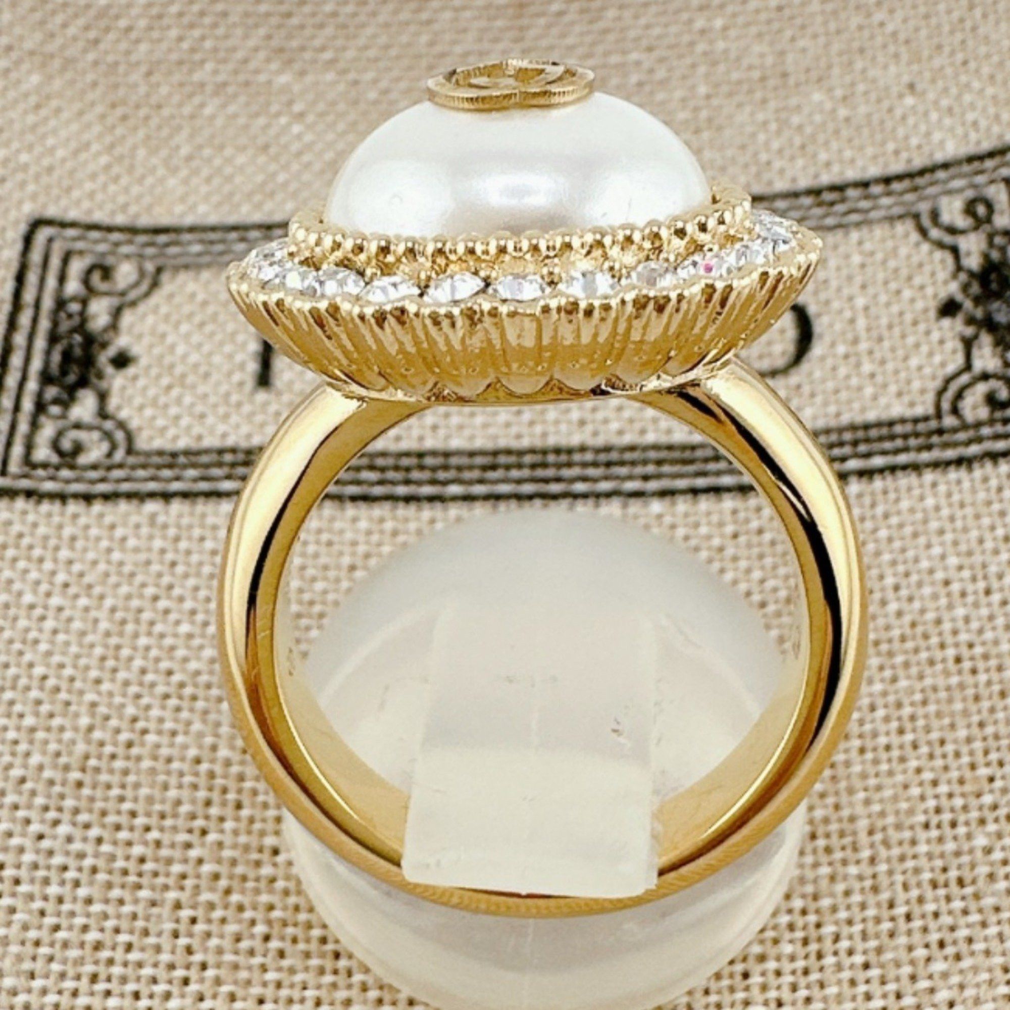 Gucci Gucci Ring Chain Effect GG S Size Flower Metal Gold Size ONE SIZE - 4 Thumbnail