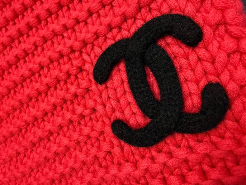 Chanel Chanel Double C Logo Black Red Scarf Size ONE SIZE - 2 Thumbnail