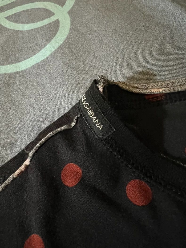 Dolce & Gabbana Dolce & Gabbana Red Black Polka Dot T-shirt Size US XXL / EU 58 / 5 - 5 Thumbnail