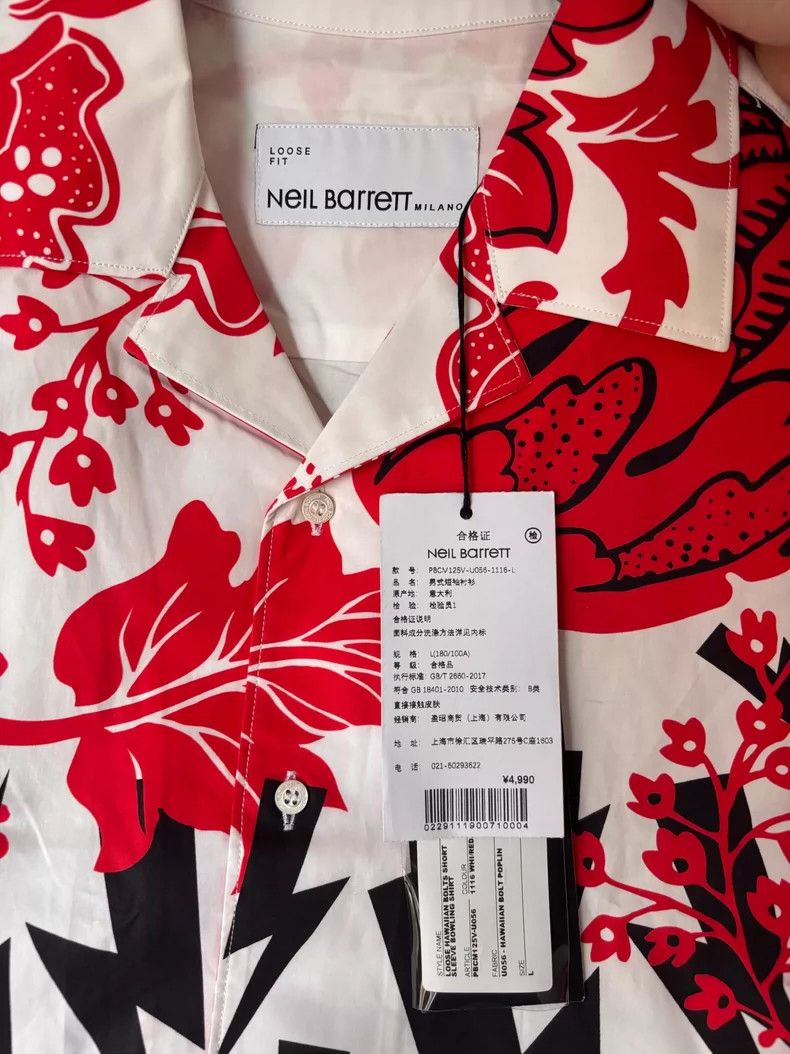 Thom Browne Neil Barrett Short Sleeve Shirt from Italy Size US L / EU 52-54 / 3 - 3 Thumbnail