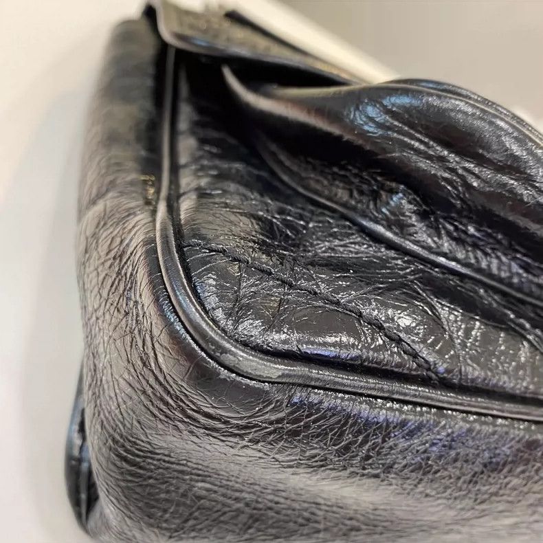 Yves Saint Laurent Ysl Black Silver Leather Wandering Bag Size ONE SIZE - 7 Thumbnail