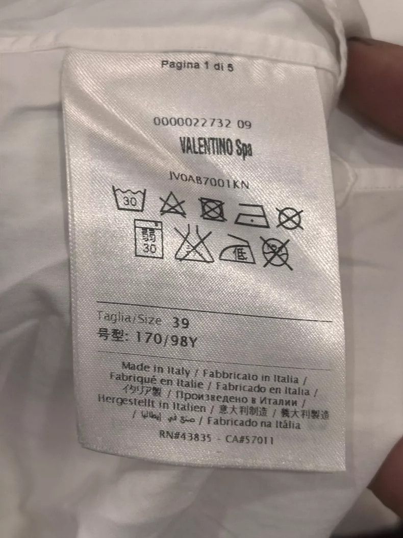 Valentino Valentino Classic White Long Sleeve Shirt Size US M / EU 48-50 / 2 - 5 Thumbnail