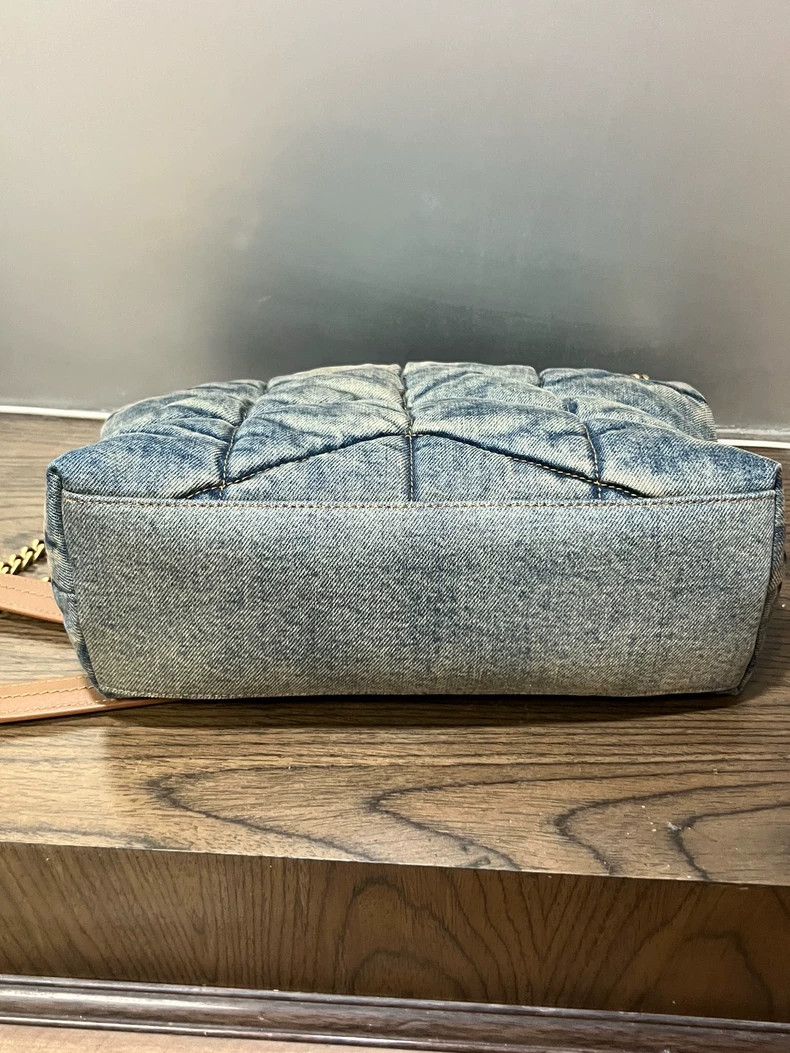 Yves Saint Laurent YSL Puffer Denim Cloud Bag Small Size Size ONE SIZE - 6 Thumbnail