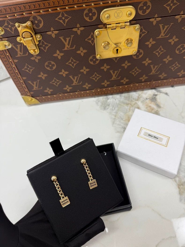 Miu Miu Miu Miu Hollow Letter Earrings Size ONE SIZE - 4 Thumbnail