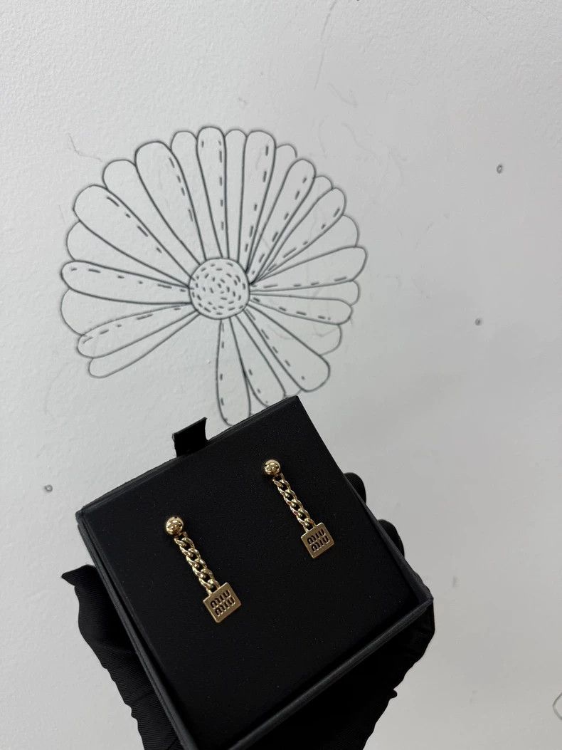 Miu Miu Miu Miu Hollow Letter Earrings Size ONE SIZE - 2 Thumbnail