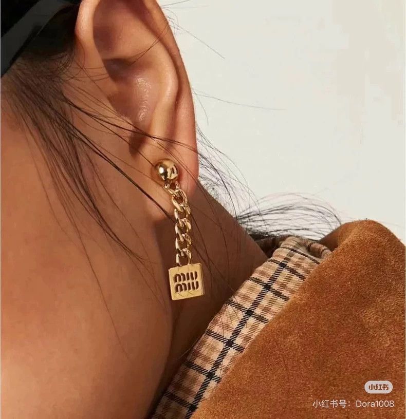Miu Miu Miu Miu Hollow Letter Earrings Size ONE SIZE - 7 Thumbnail