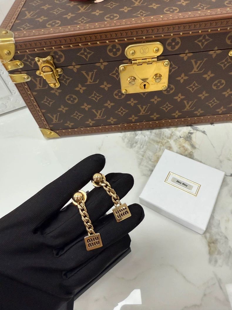 Miu Miu Miu Miu Hollow Letter Earrings Size ONE SIZE - 5 Thumbnail