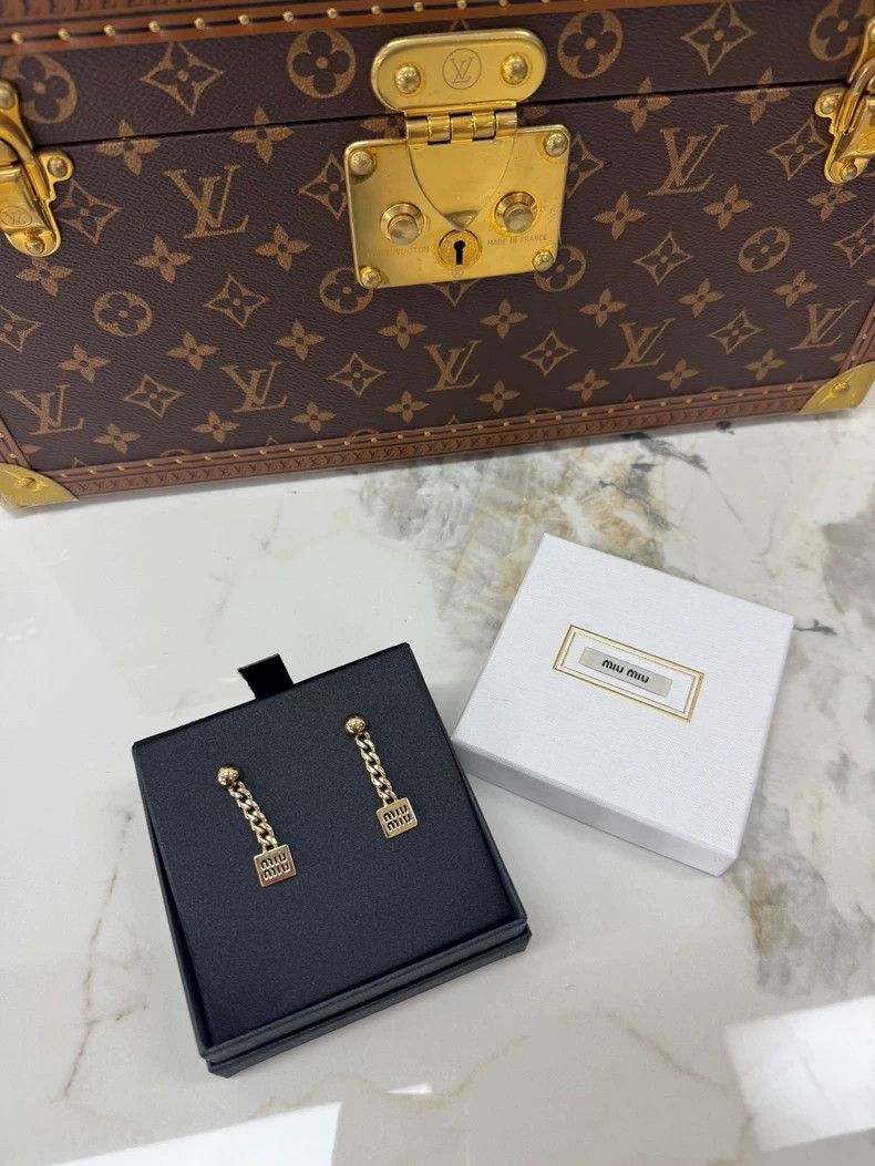 Miu Miu Miu Miu Hollow Letter Earrings Size ONE SIZE - 3 Thumbnail